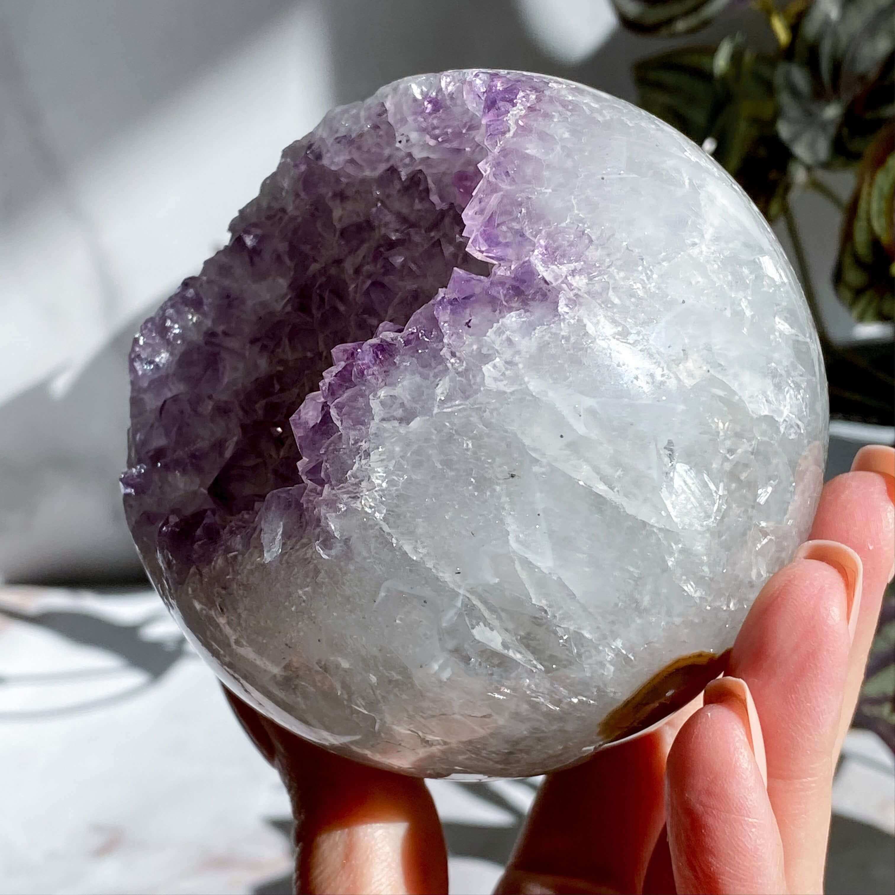 Amethyst Geode Sphere - 87mm | Stock J Mooncat Crystals