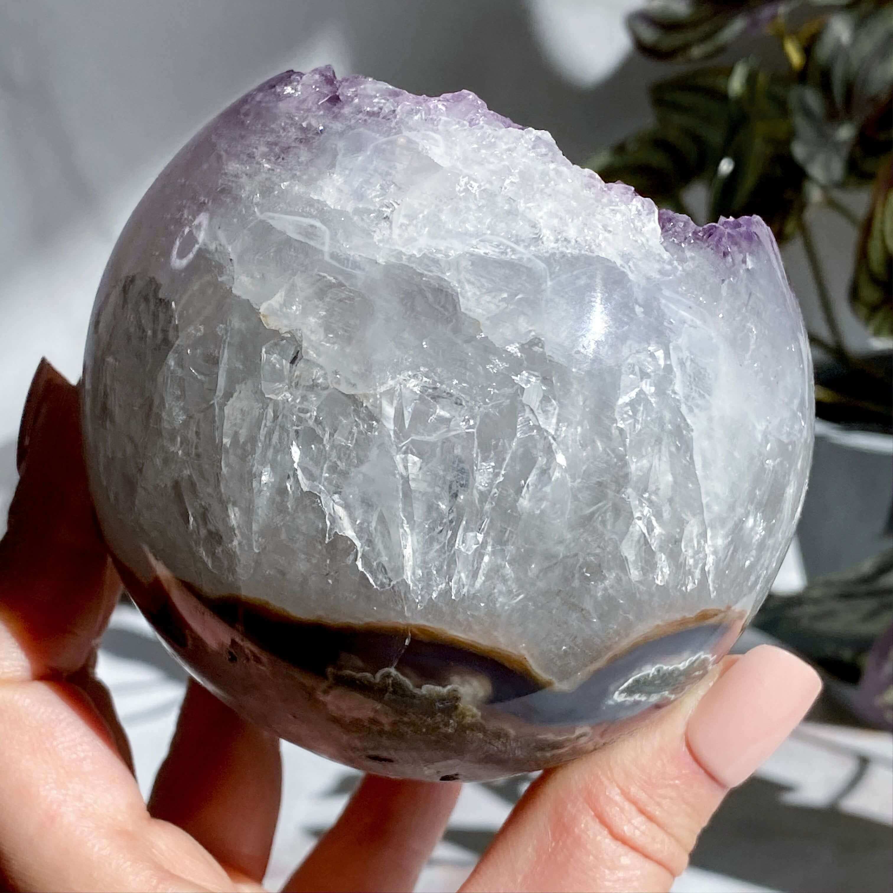Amethyst Geode Sphere - 87mm | Stock J Mooncat Crystals