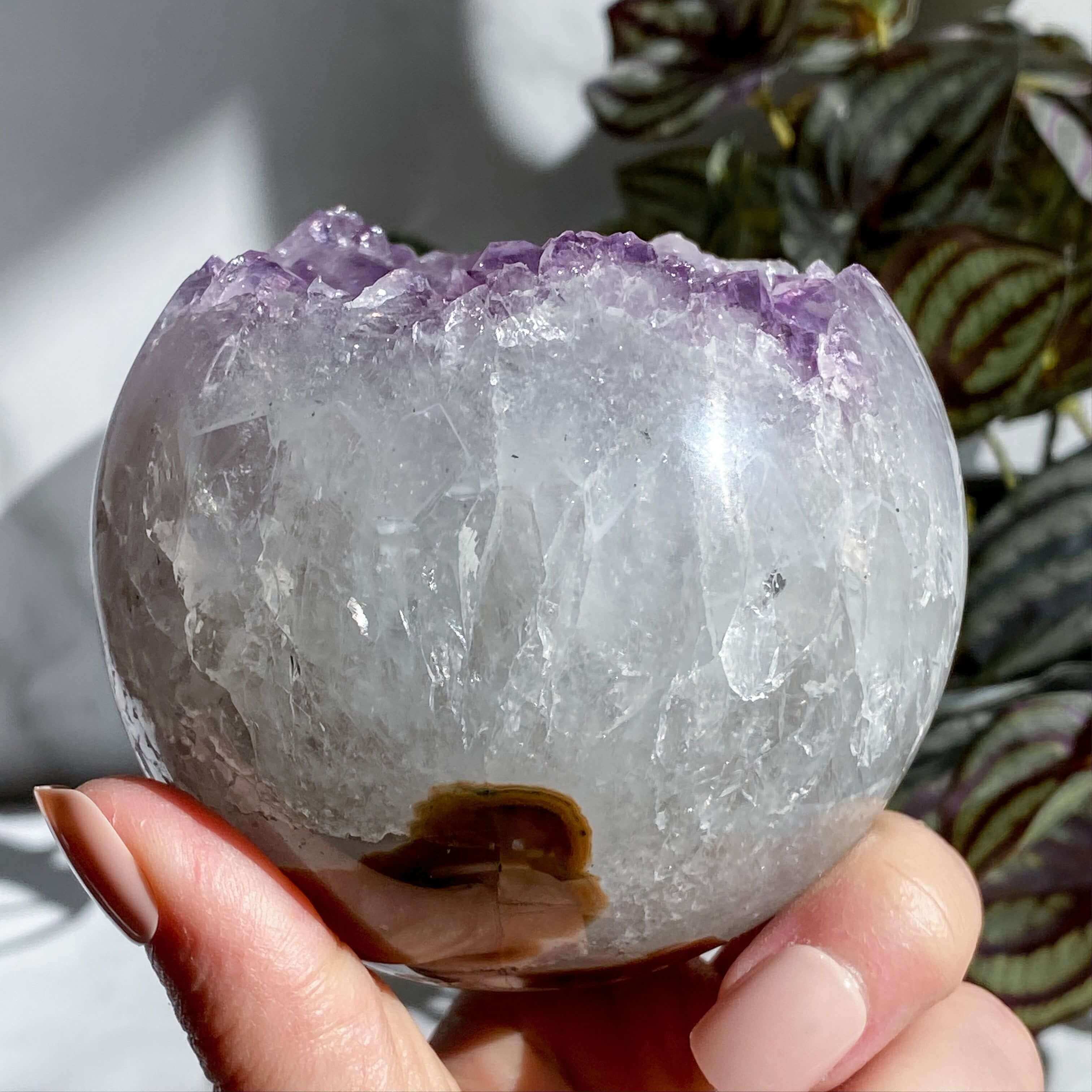 Amethyst Geode Sphere - 87mm | Stock J Mooncat Crystals