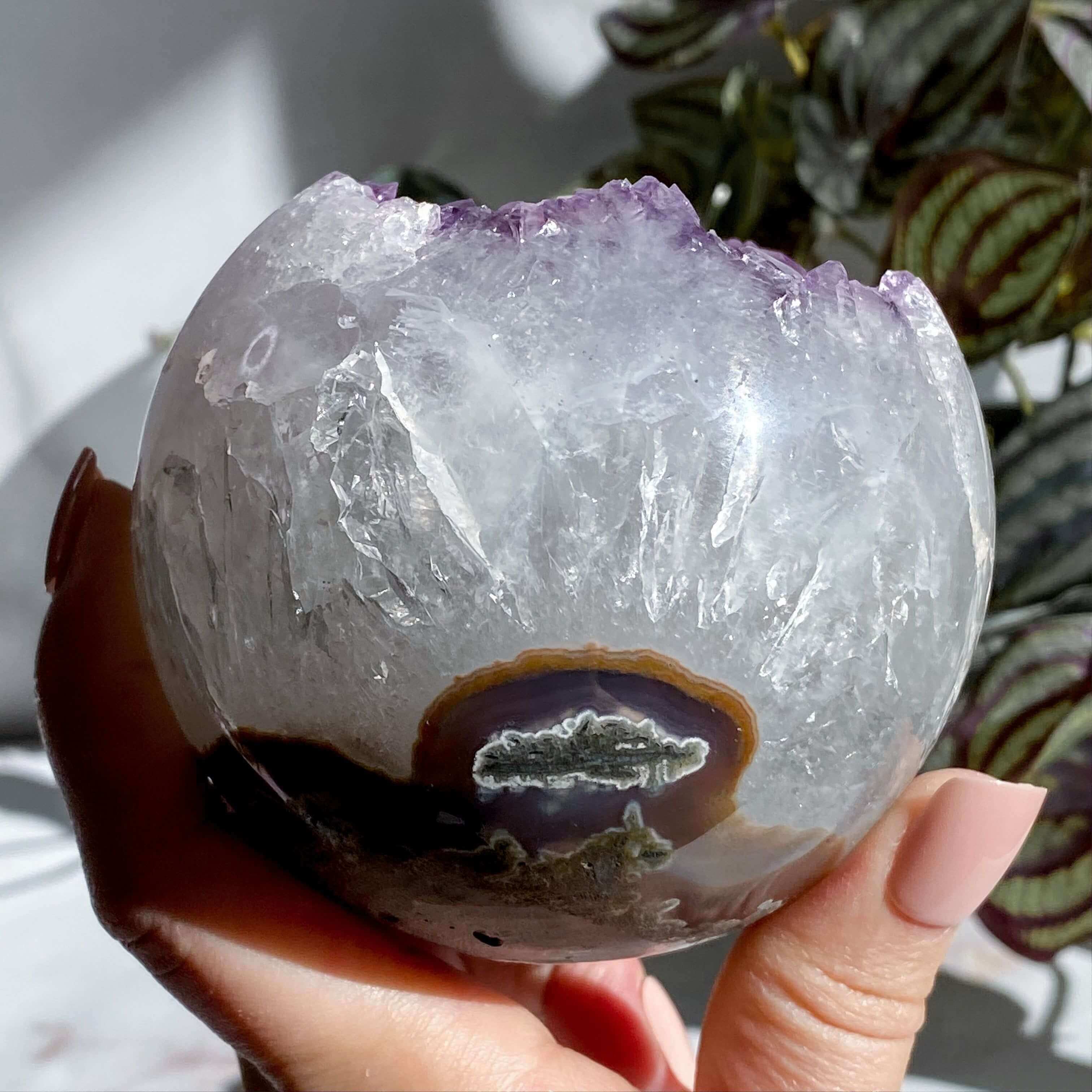 Amethyst Geode Sphere - 87mm | Stock J Mooncat Crystals