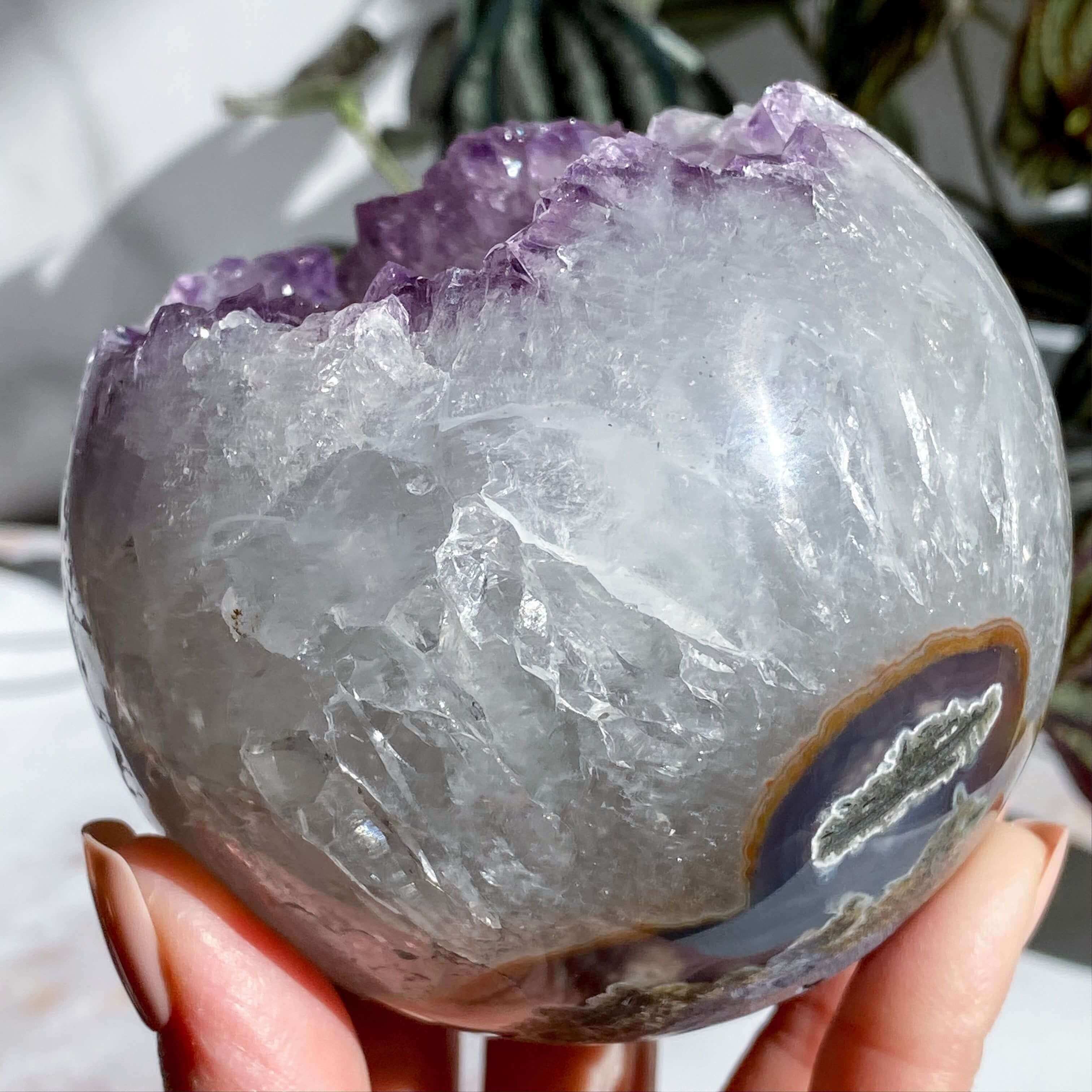 Amethyst Geode Sphere - 87mm | Stock J Mooncat Crystals