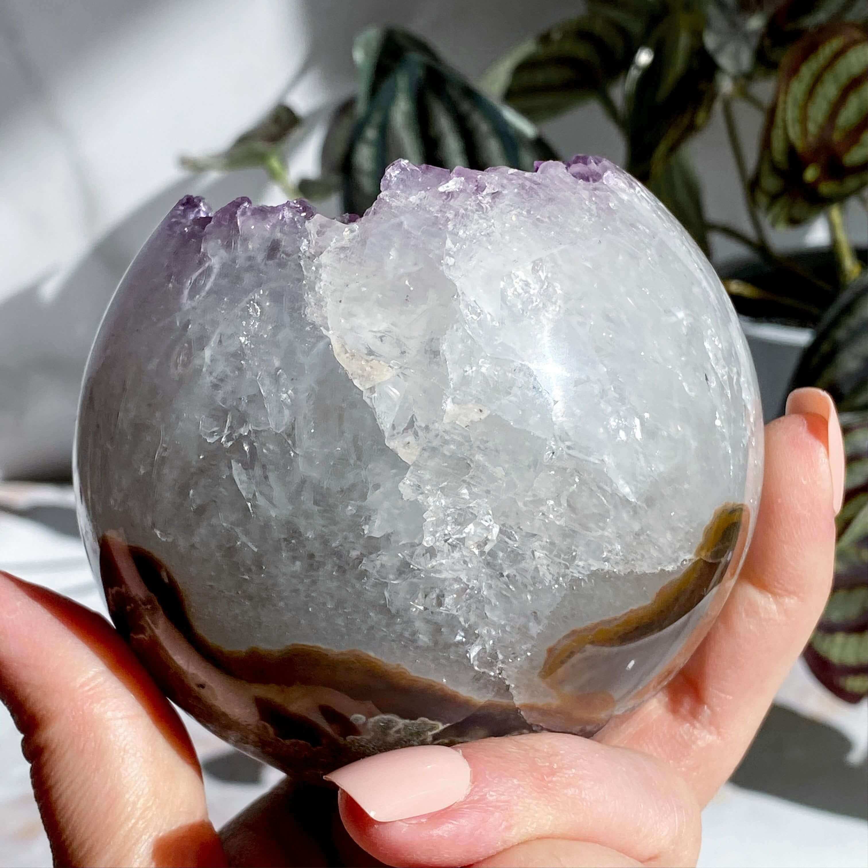 Amethyst Geode Sphere - 87mm | Stock J Mooncat Crystals