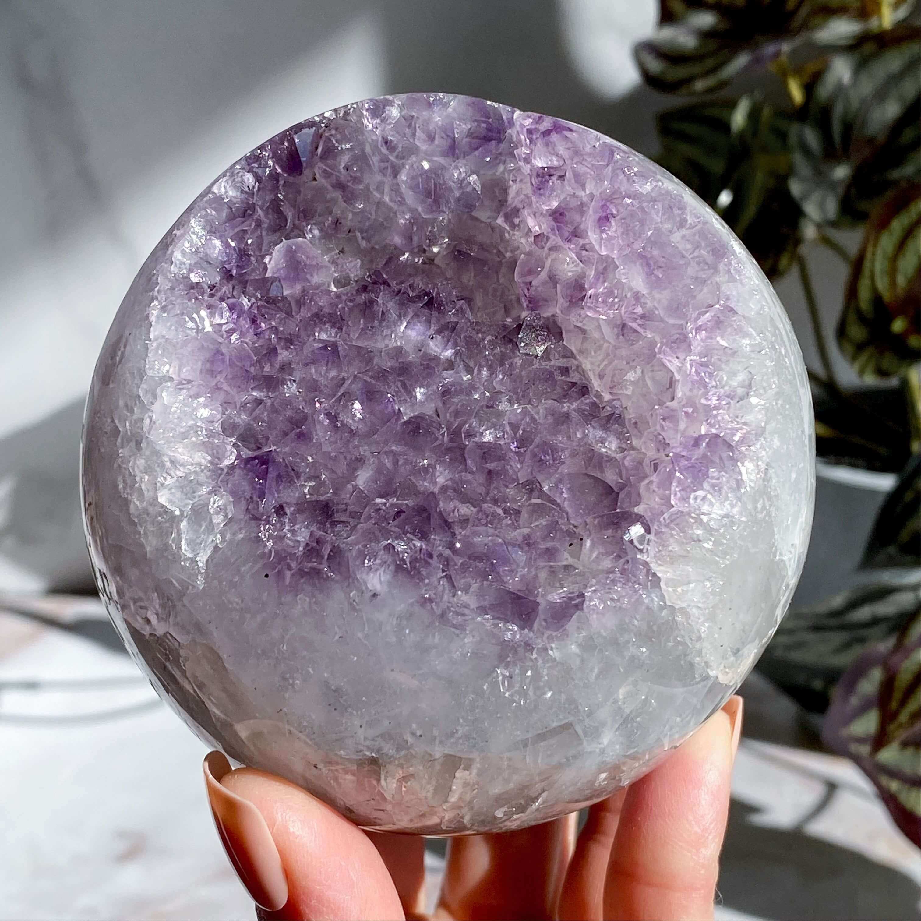 Amethyst Geode Sphere - 87mm | Stock J Mooncat Crystals