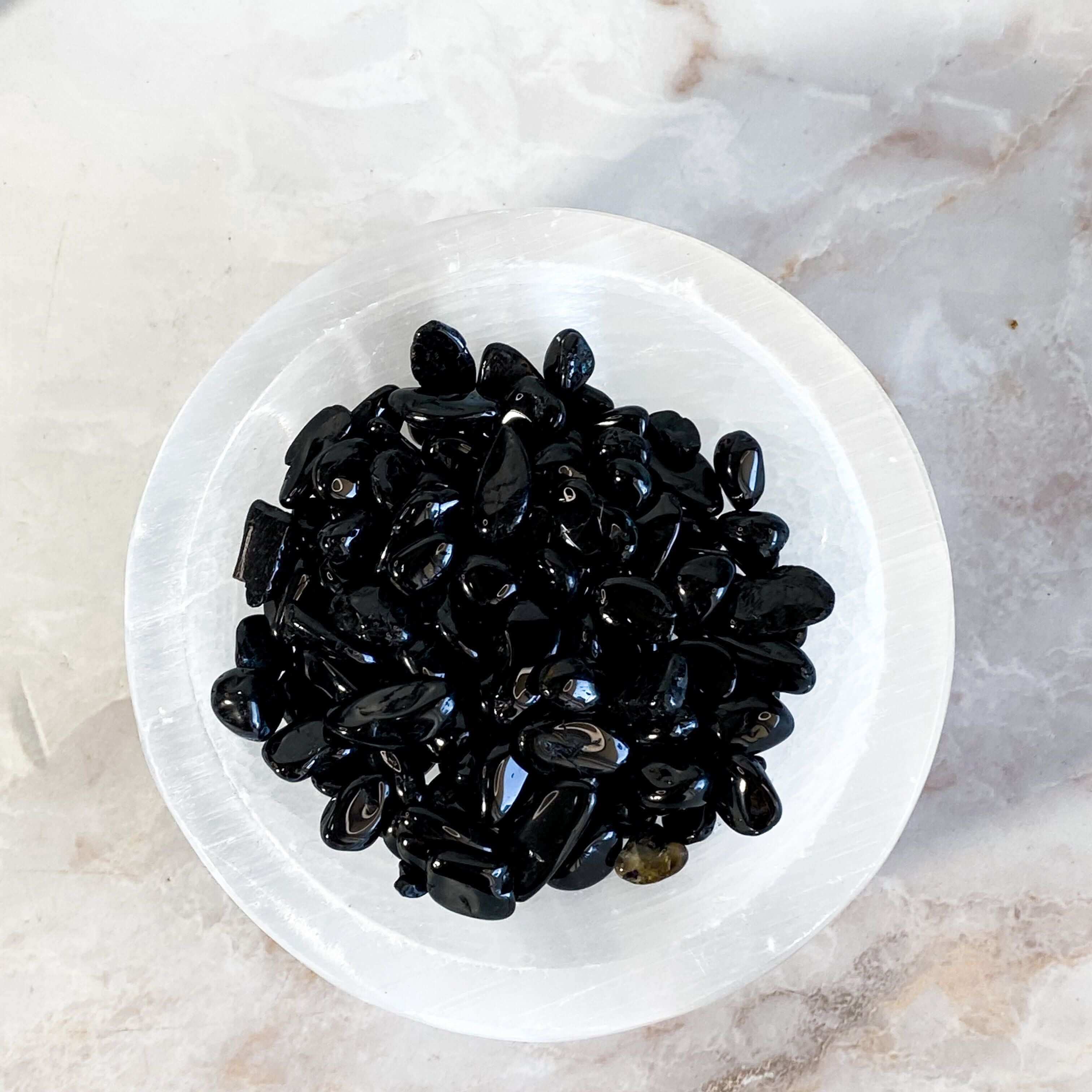 Black Tourmaline Chips | 100 gram Lot Mooncat Crystals