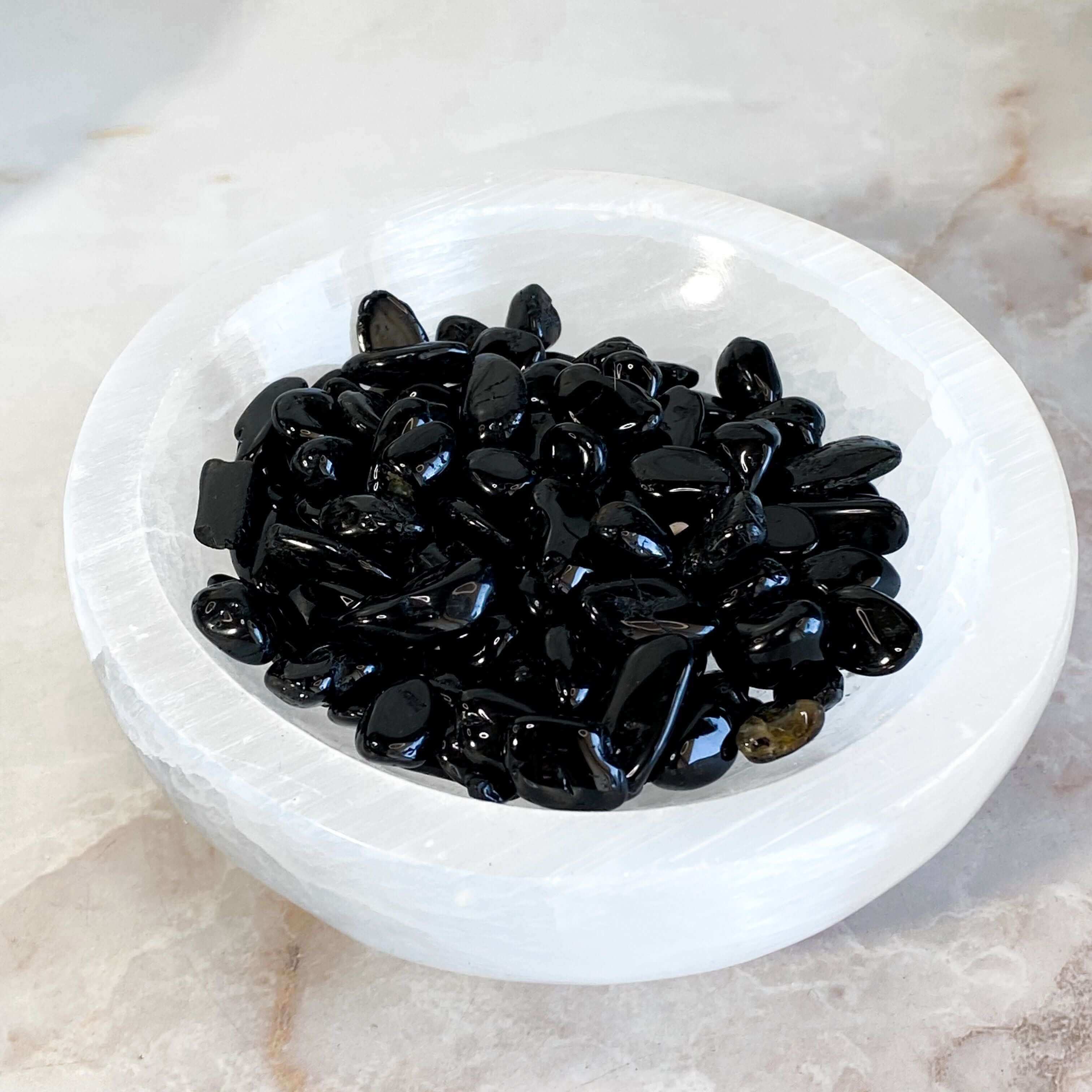 Black Tourmaline Chips | 100 gram Lot Mooncat Crystals