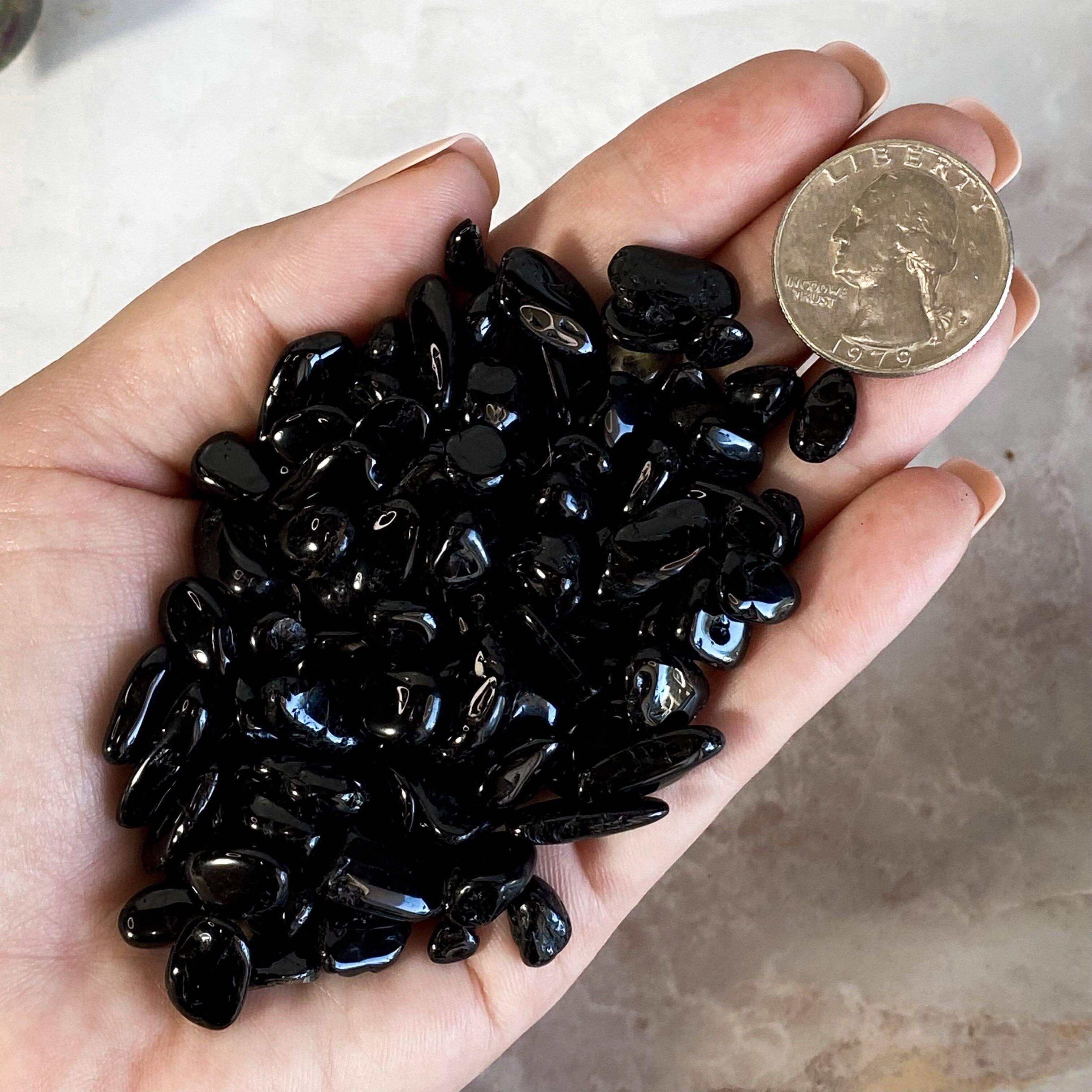 Black Tourmaline Chips | 100 gram Lot Mooncat Crystals