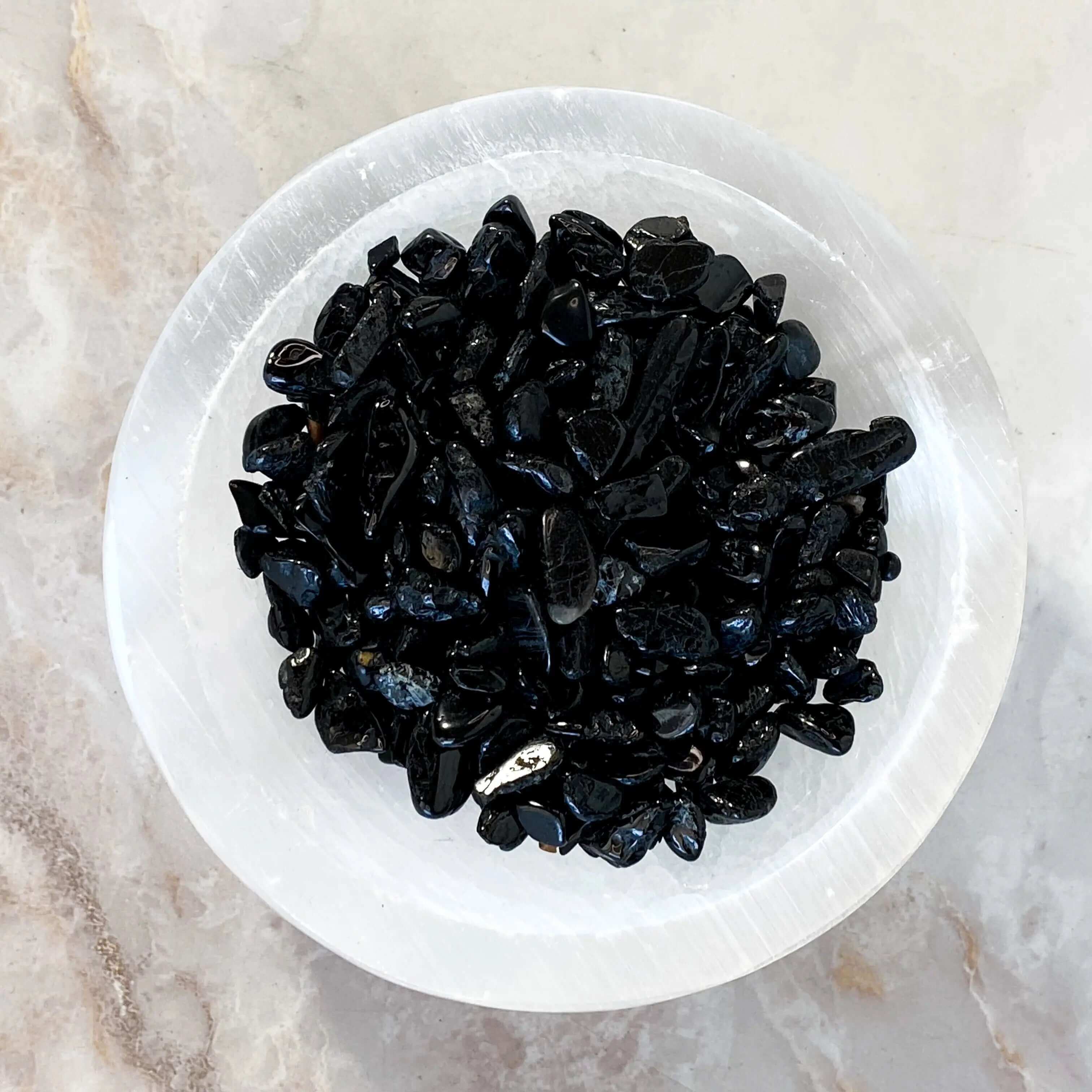 Black Tourmaline Chips - Extra Mini | 100 gram Lot Mooncat Crystals
