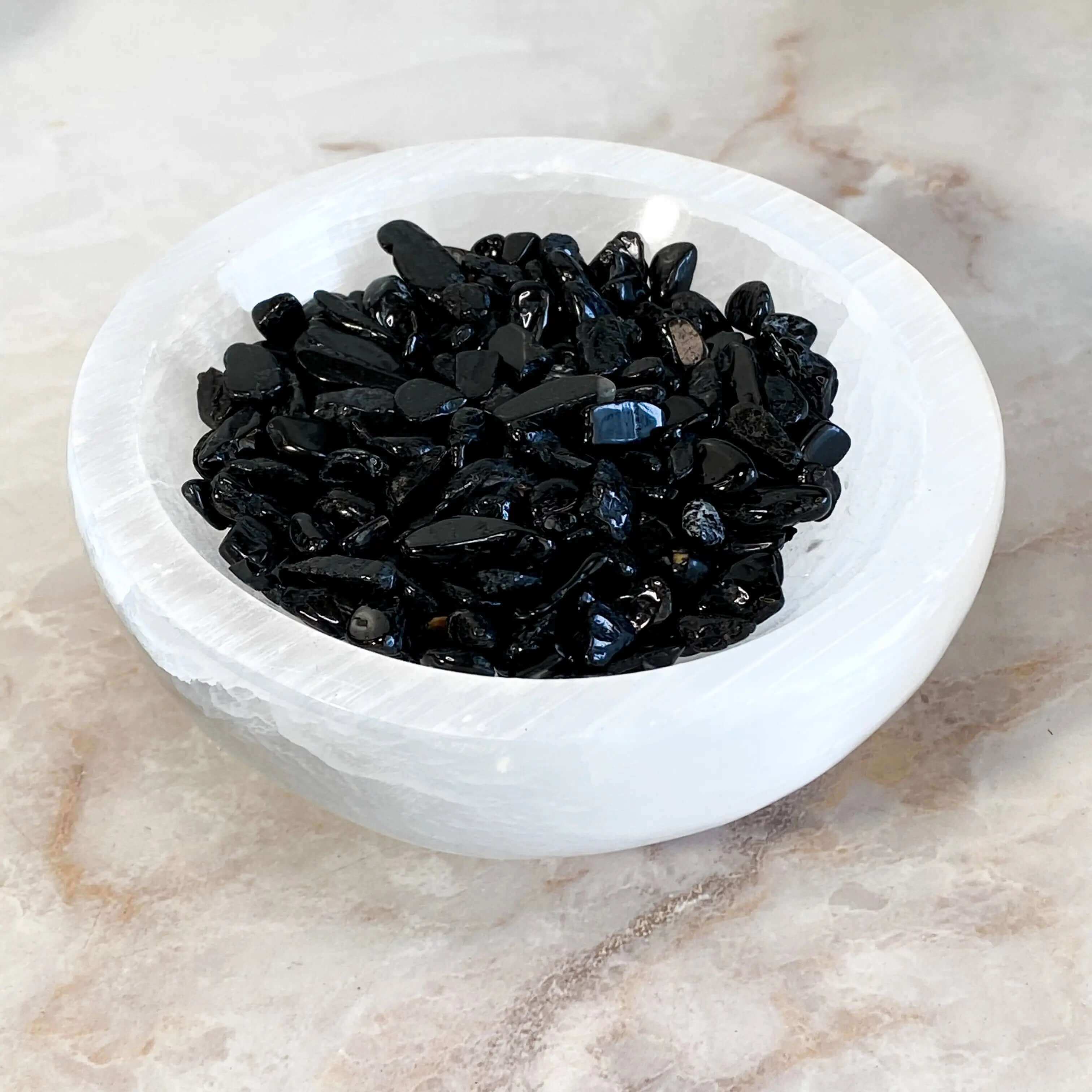 Black Tourmaline Chips - Extra Mini | 100 gram Lot Mooncat Crystals