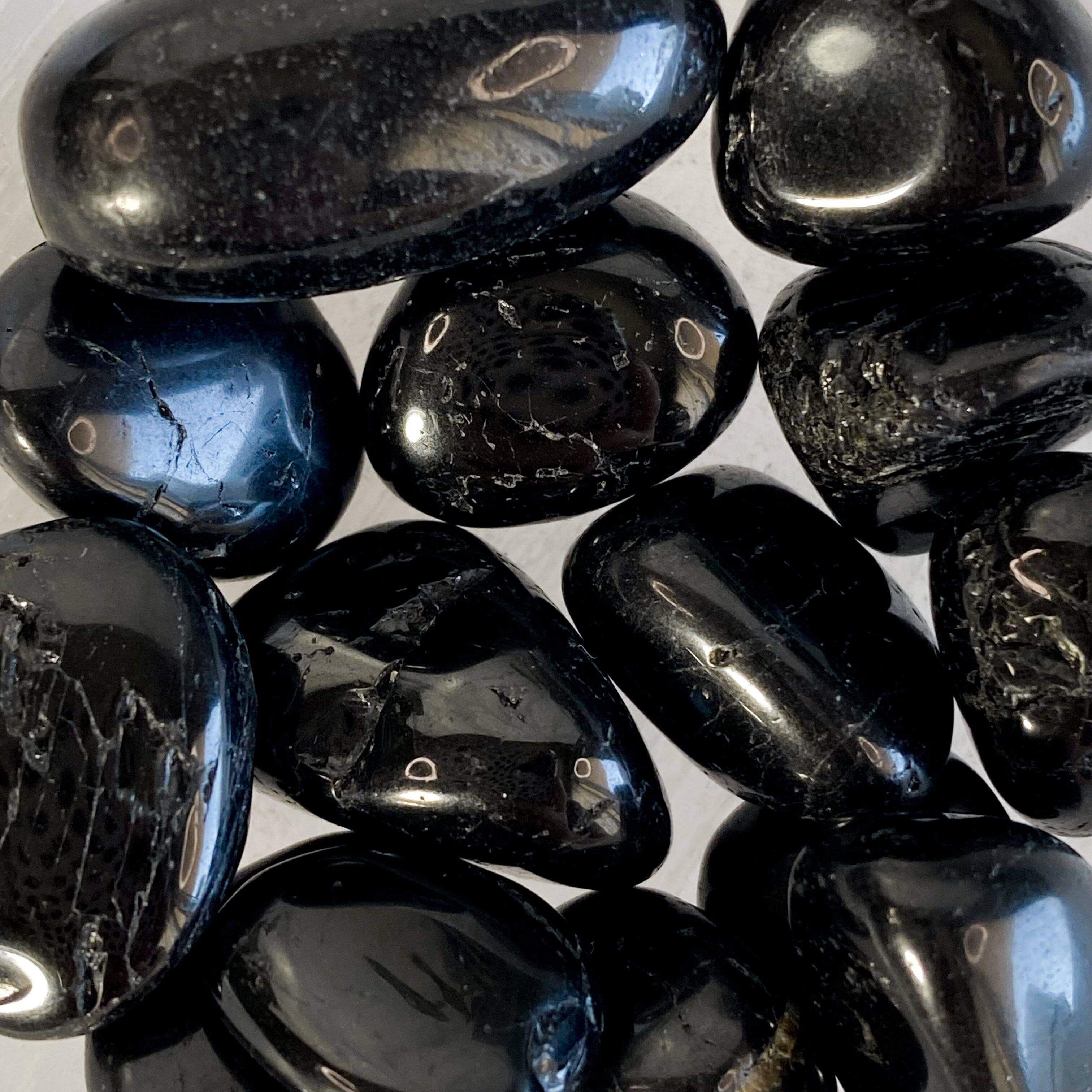 Black Tourmaline Tumbles | 50 gram Lot Mooncat Crystals