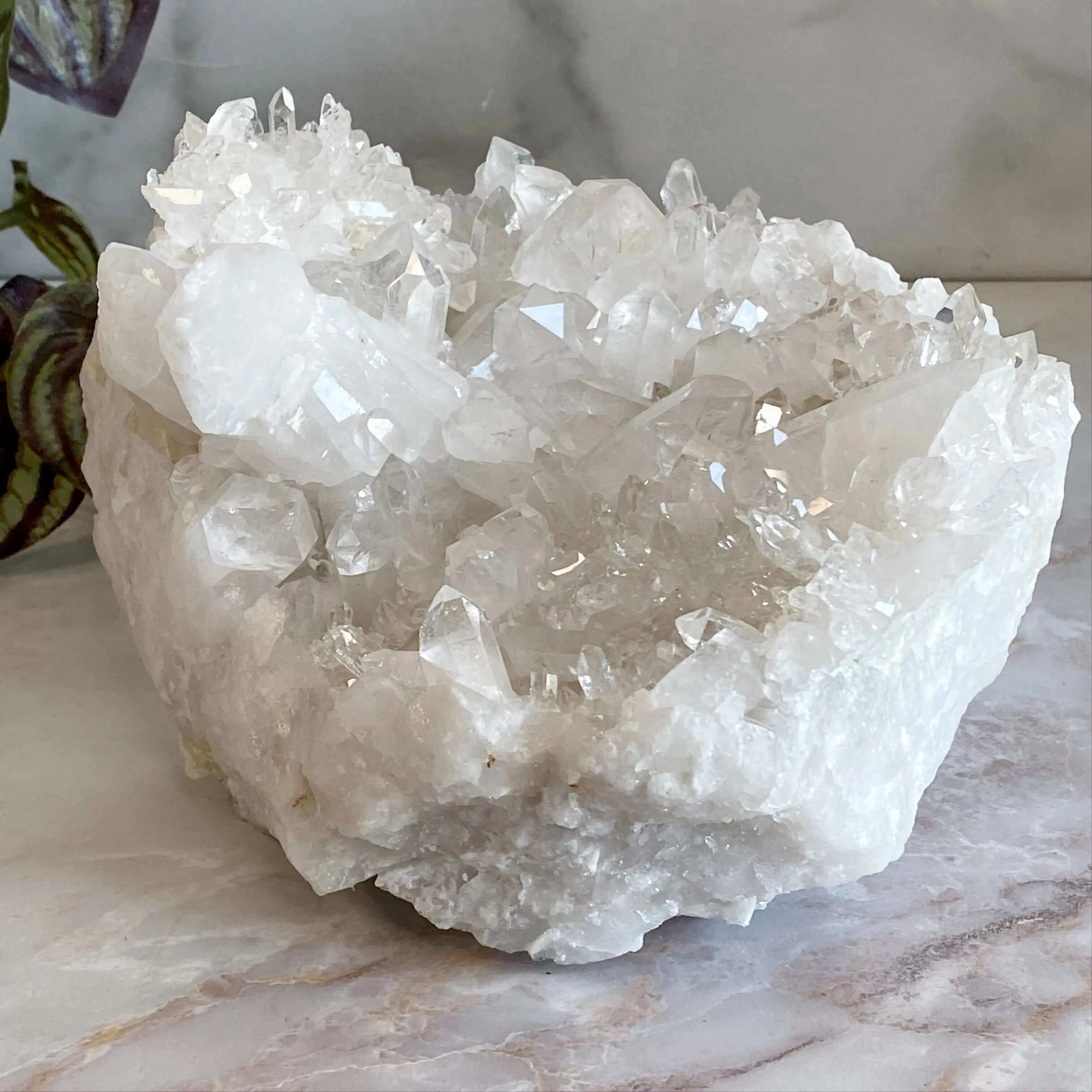 Brazilian Quartz Cluster Display Mooncat Crystals