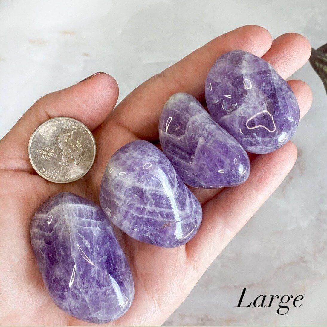 Chevron Amethyst Tumbles Mooncat Crystals