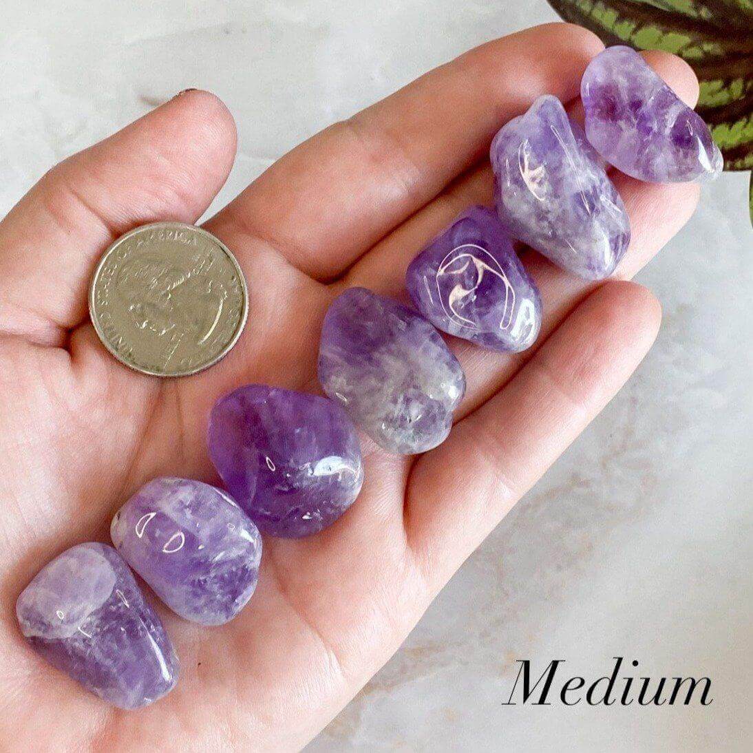 Chevron Amethyst Tumbles Mooncat Crystals