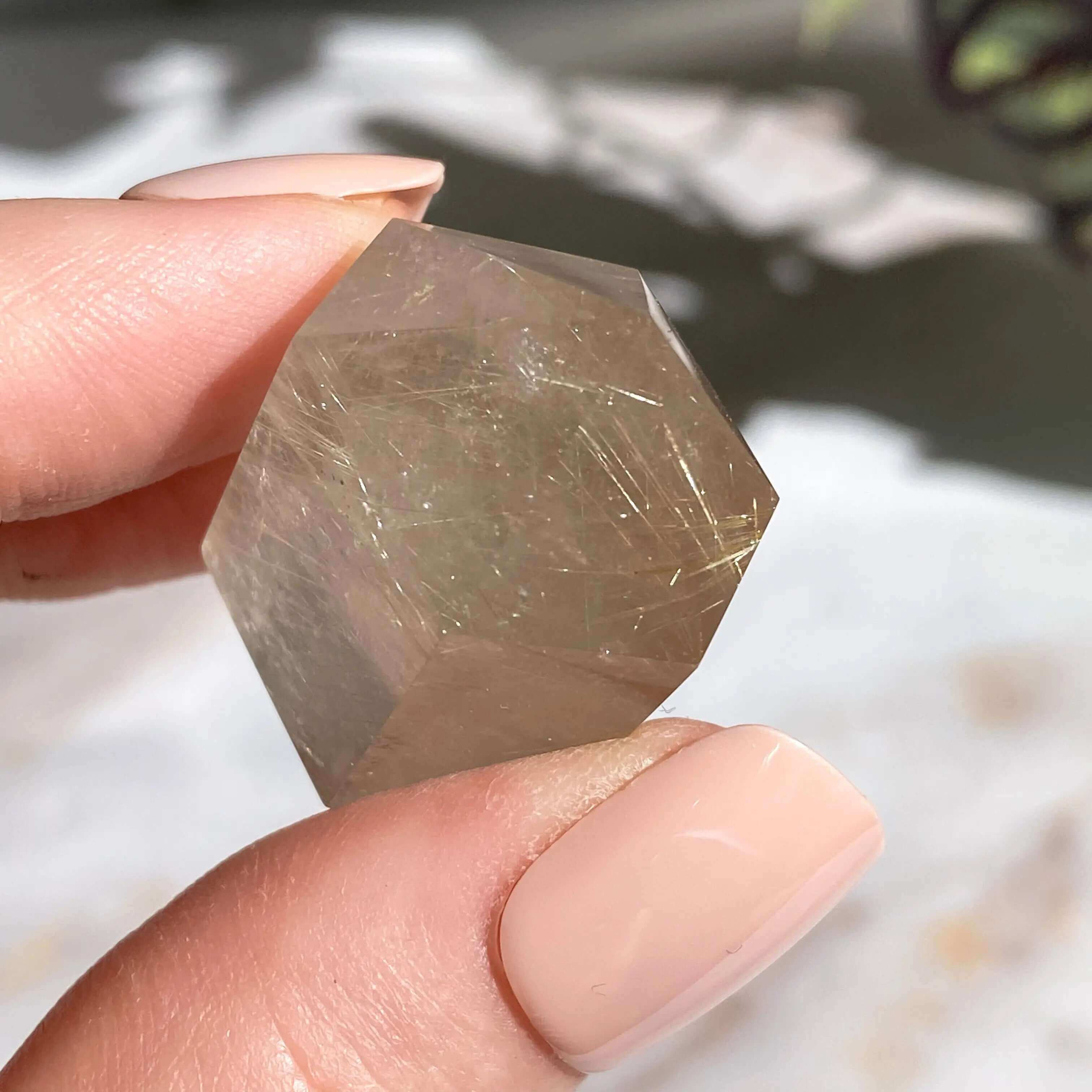 Double Terminted Rutilated Quartz Wand | Stock P Mooncat Crystals