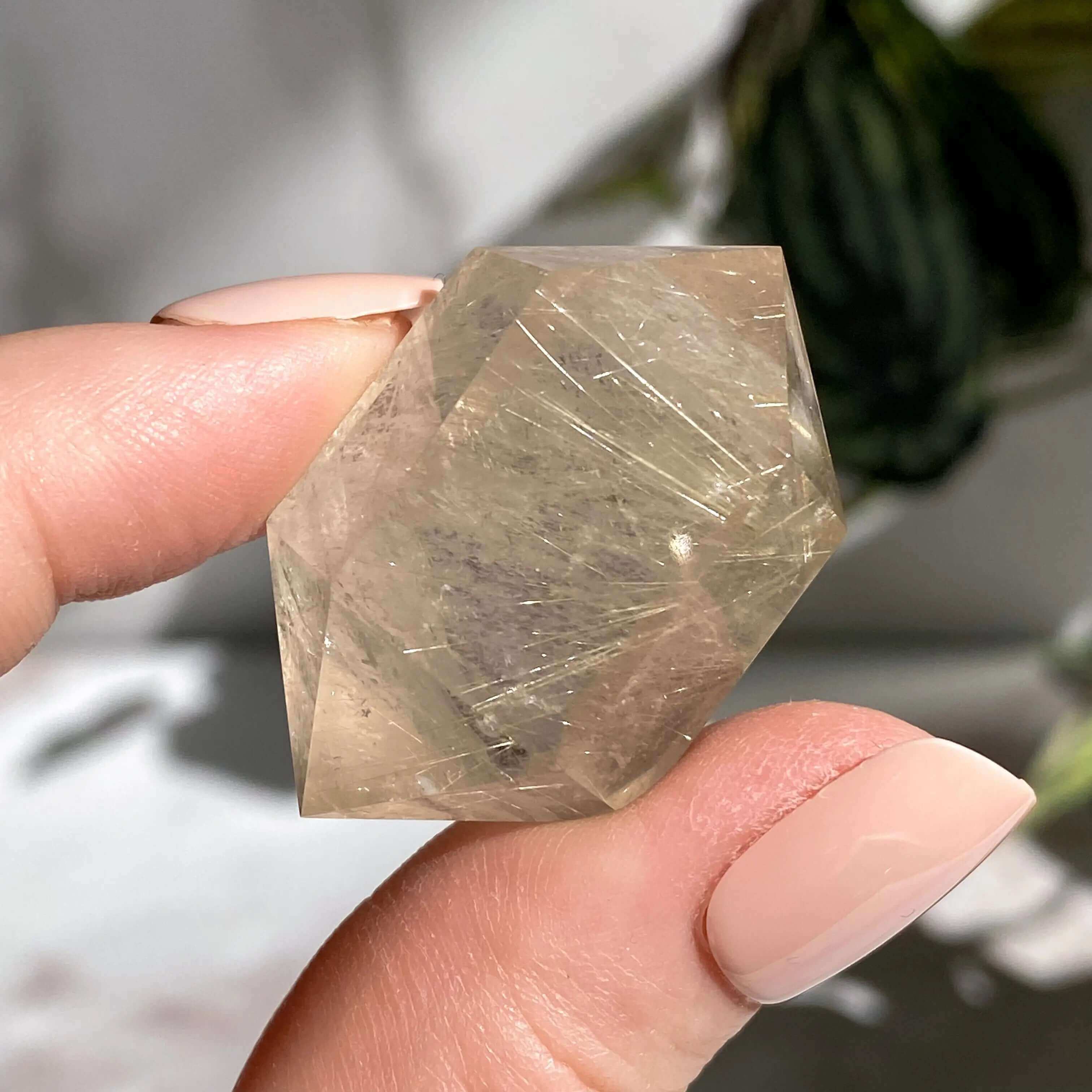 Double Terminted Rutilated Quartz Wand | Stock P Mooncat Crystals