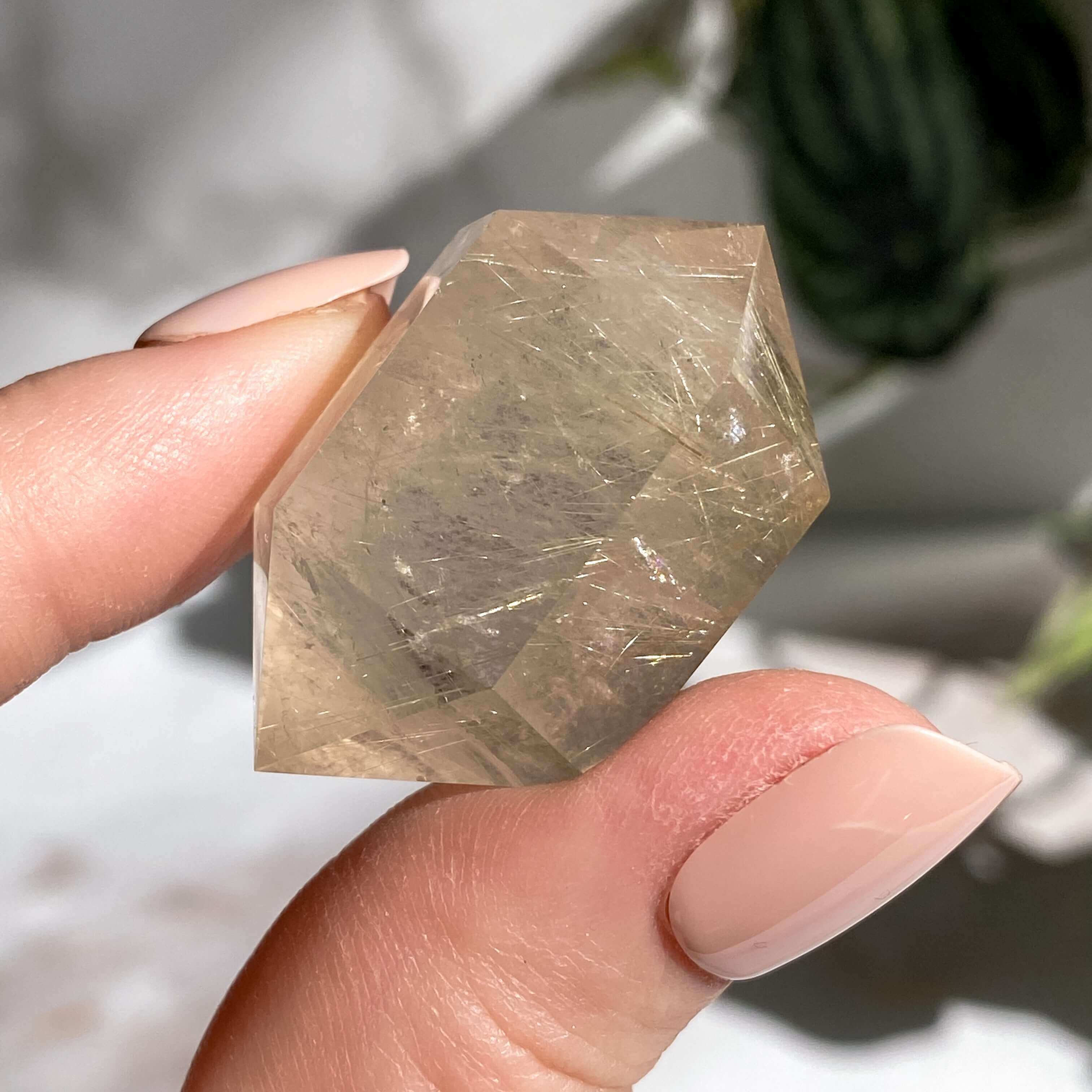 Double Terminted Rutilated Quartz Wand | Stock P Mooncat Crystals