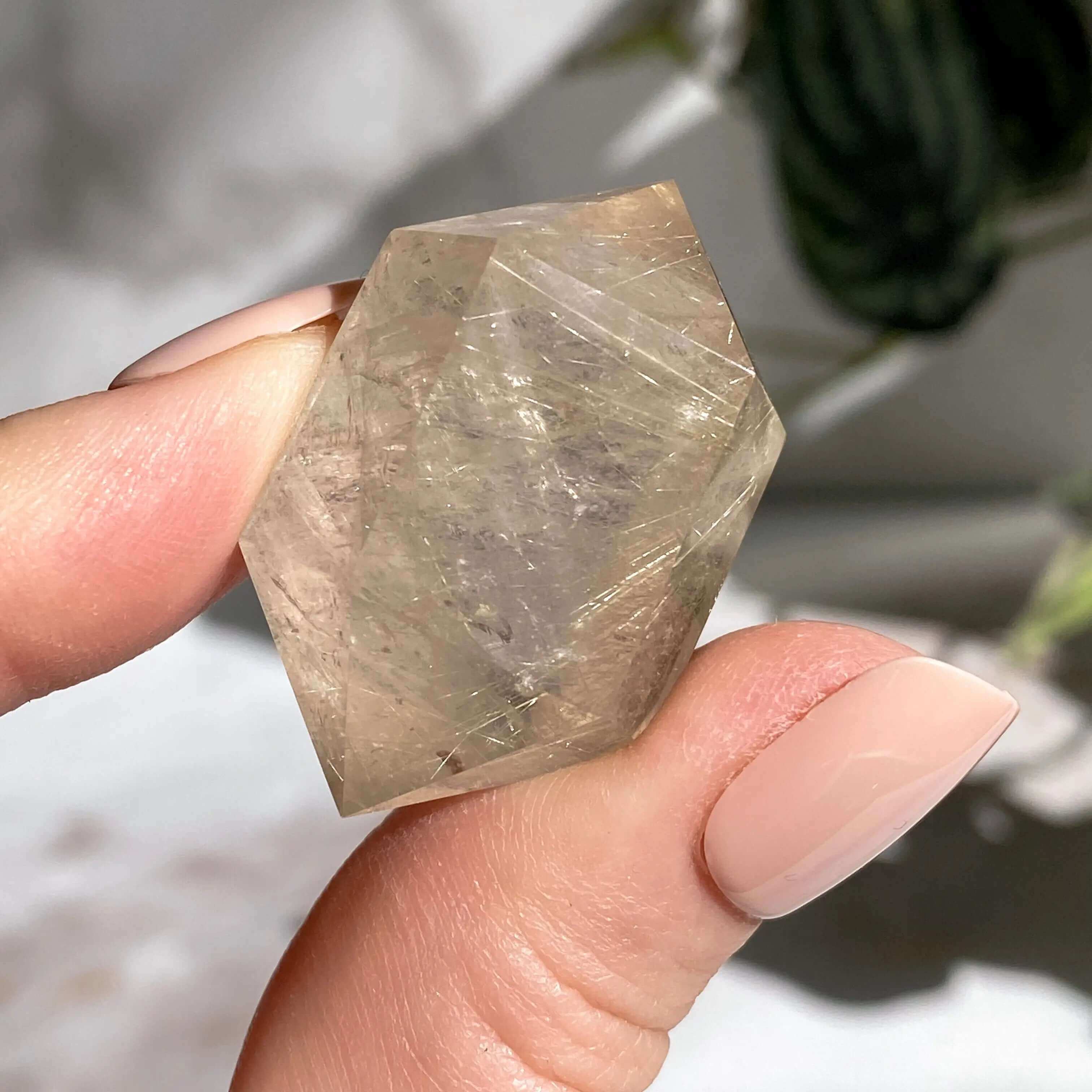 Double Terminted Rutilated Quartz Wand | Stock P Mooncat Crystals