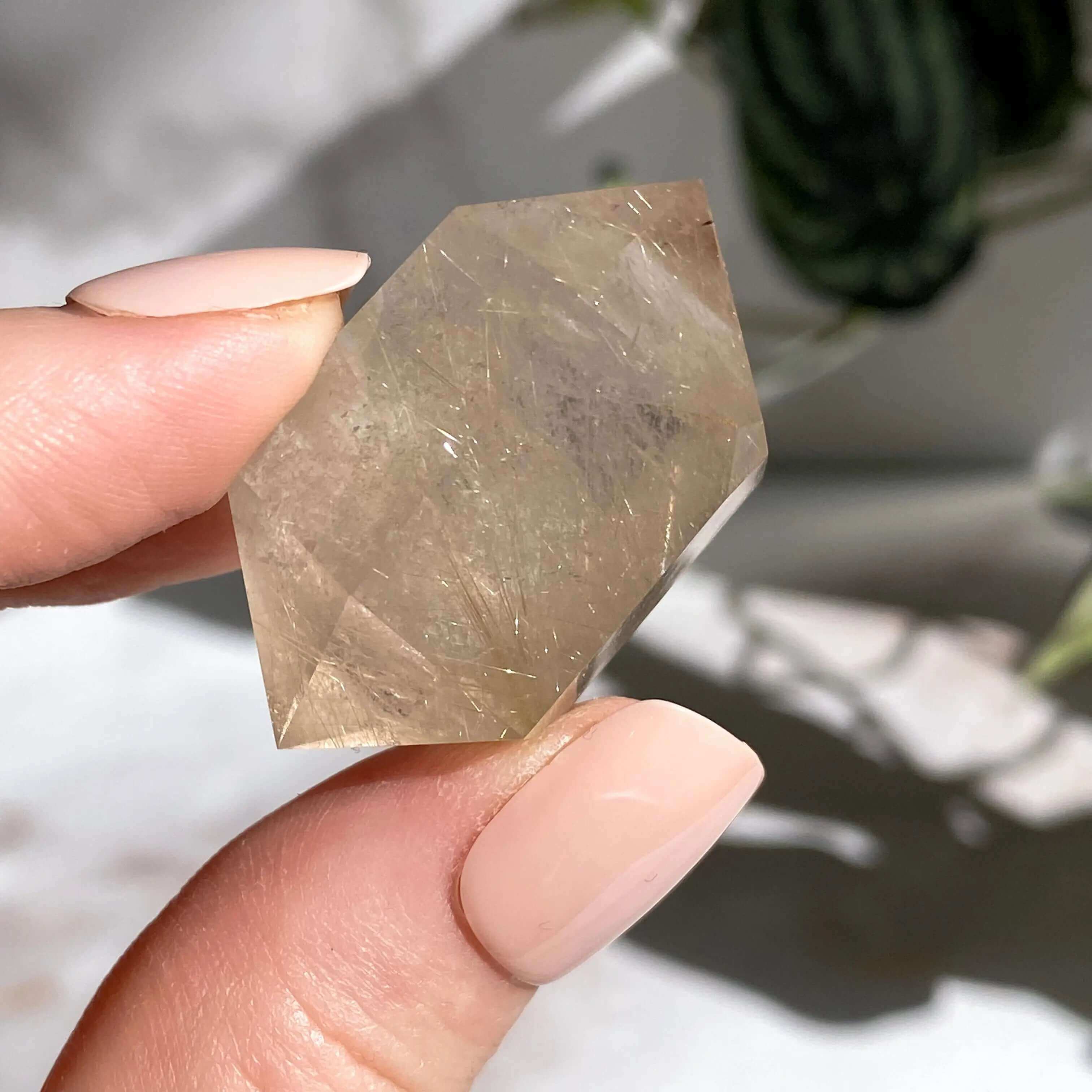 Double Terminted Rutilated Quartz Wand | Stock P Mooncat Crystals