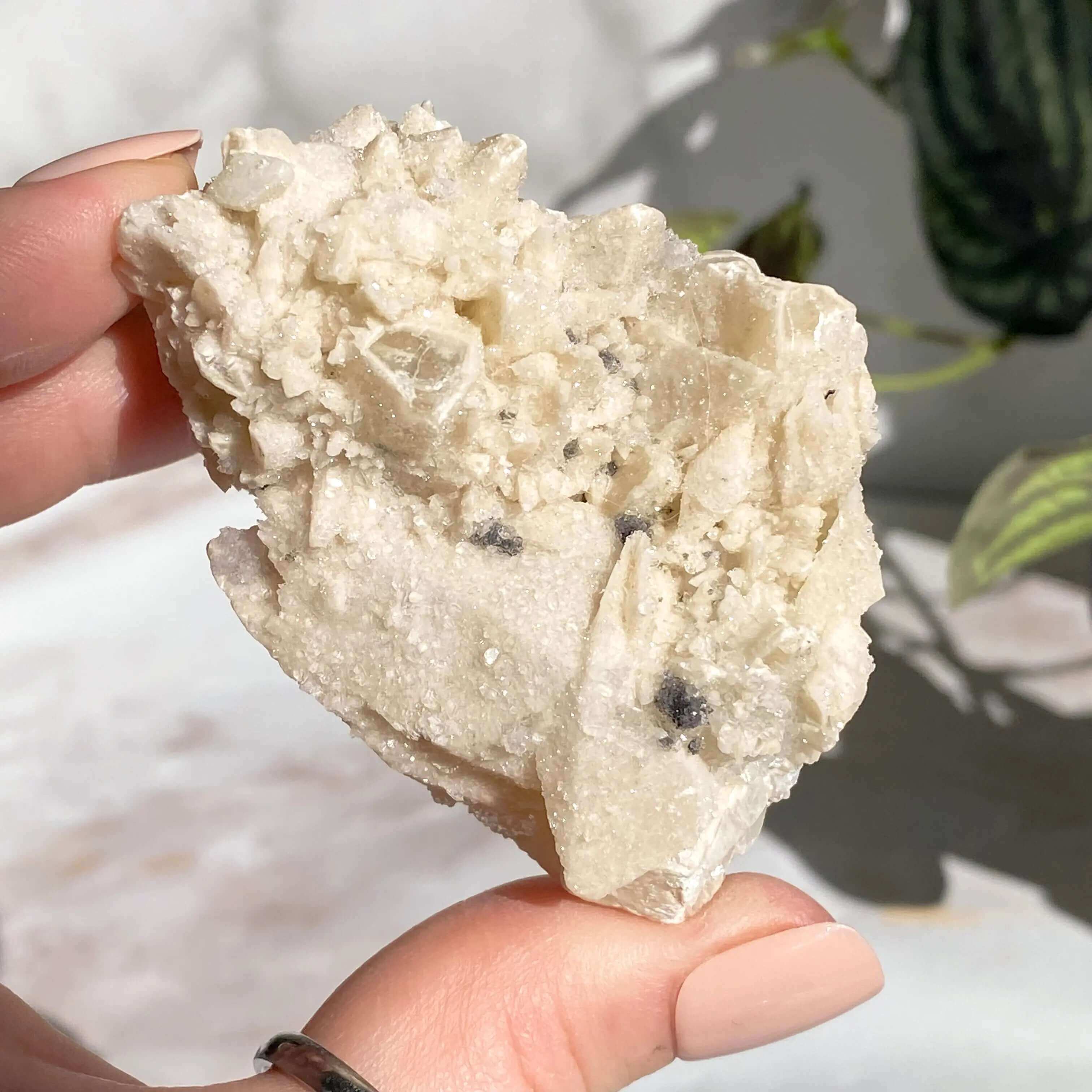 Druzy Pink Danburite with Calcite | Stock DD Mooncat Crystals
