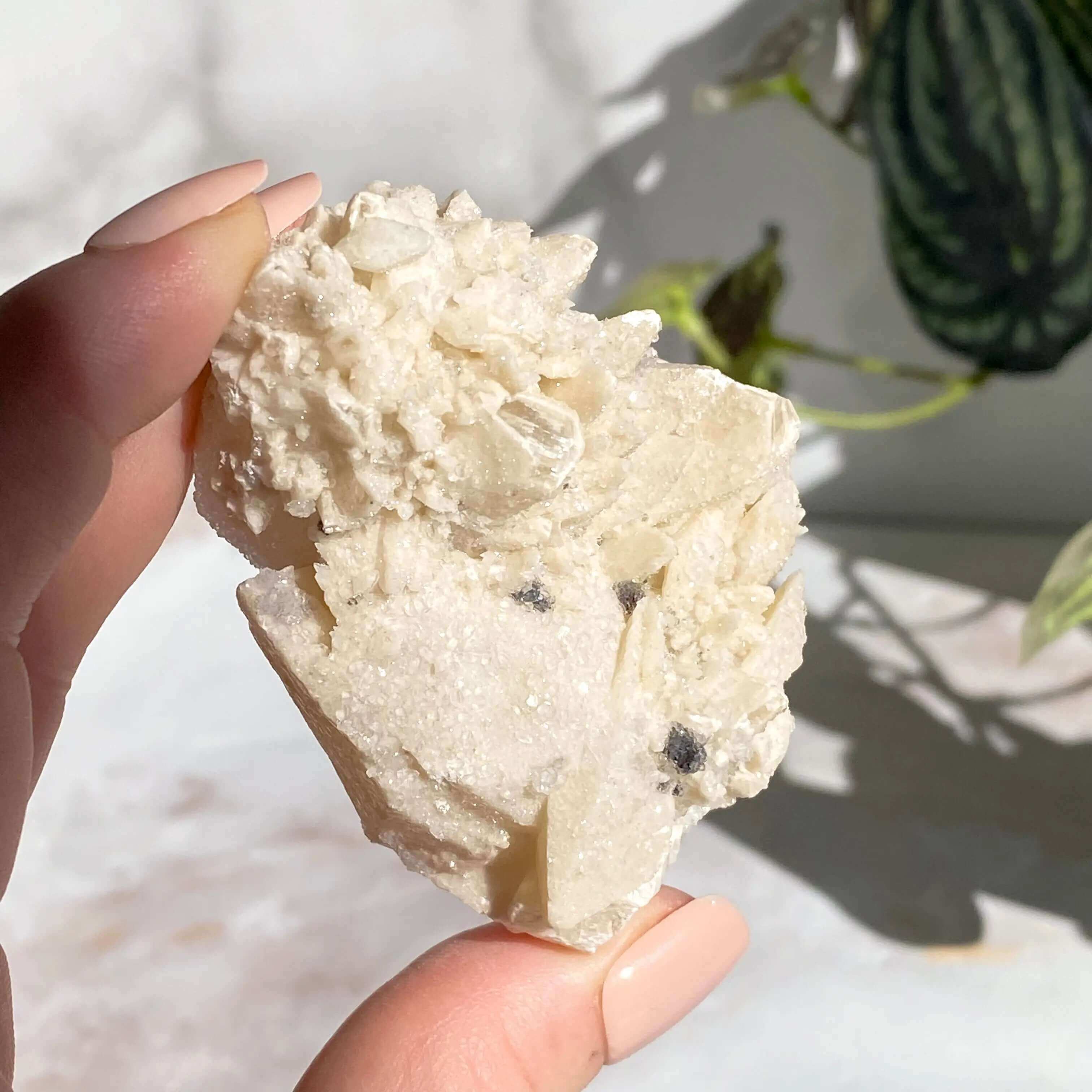 Druzy Pink Danburite with Calcite | Stock DD Mooncat Crystals