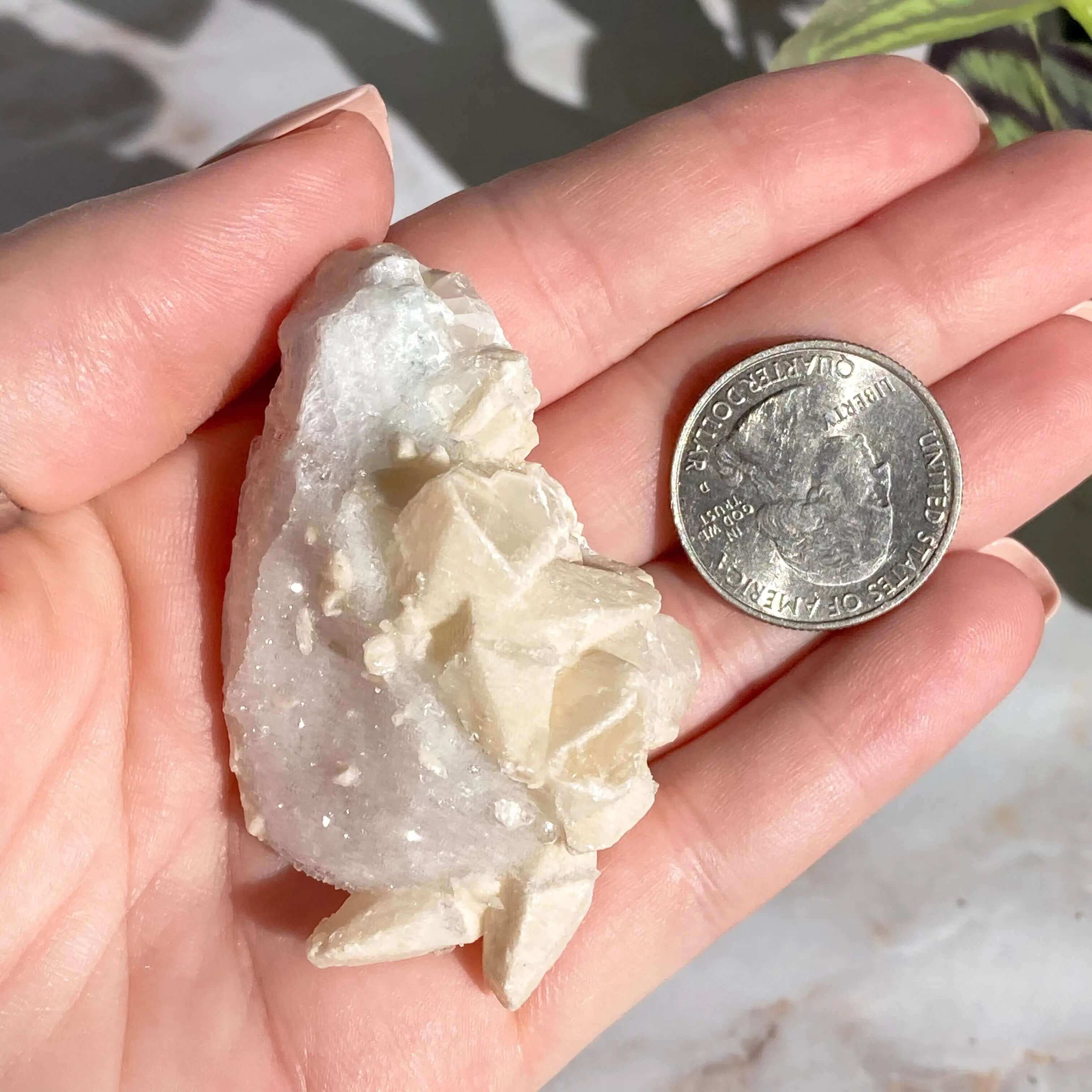 Druzy Pink Danburite with Calcite | Stock FF Mooncat Crystals