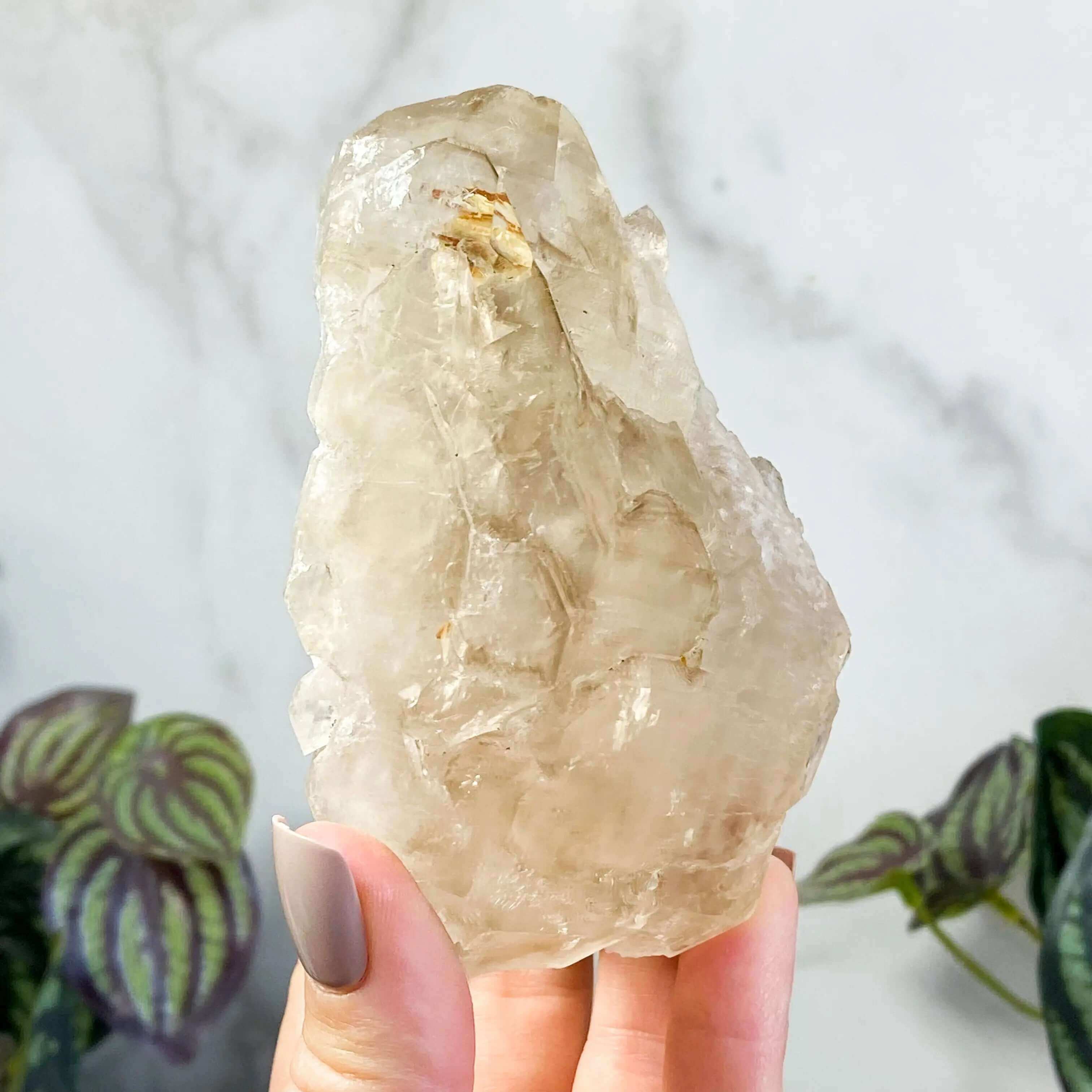 Etched Light Smoky Elestial Quartz | Stock C Mooncat Crystals