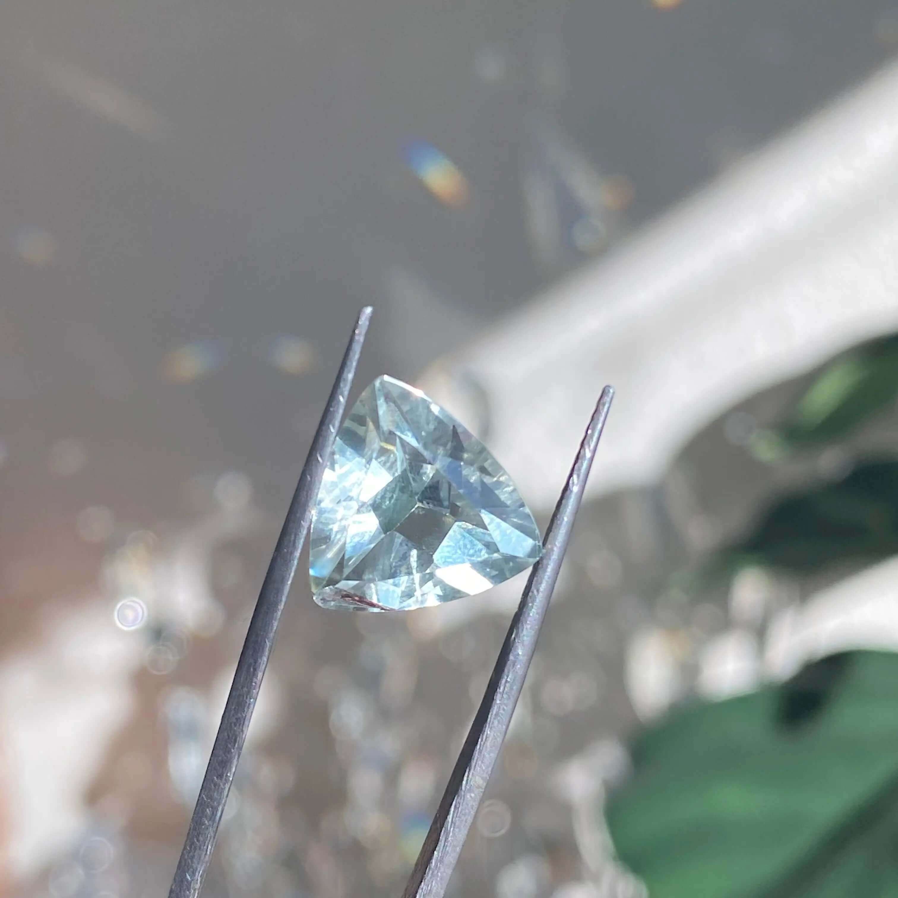 Faceted Prasiolite (Heated) Mooncat Crystals