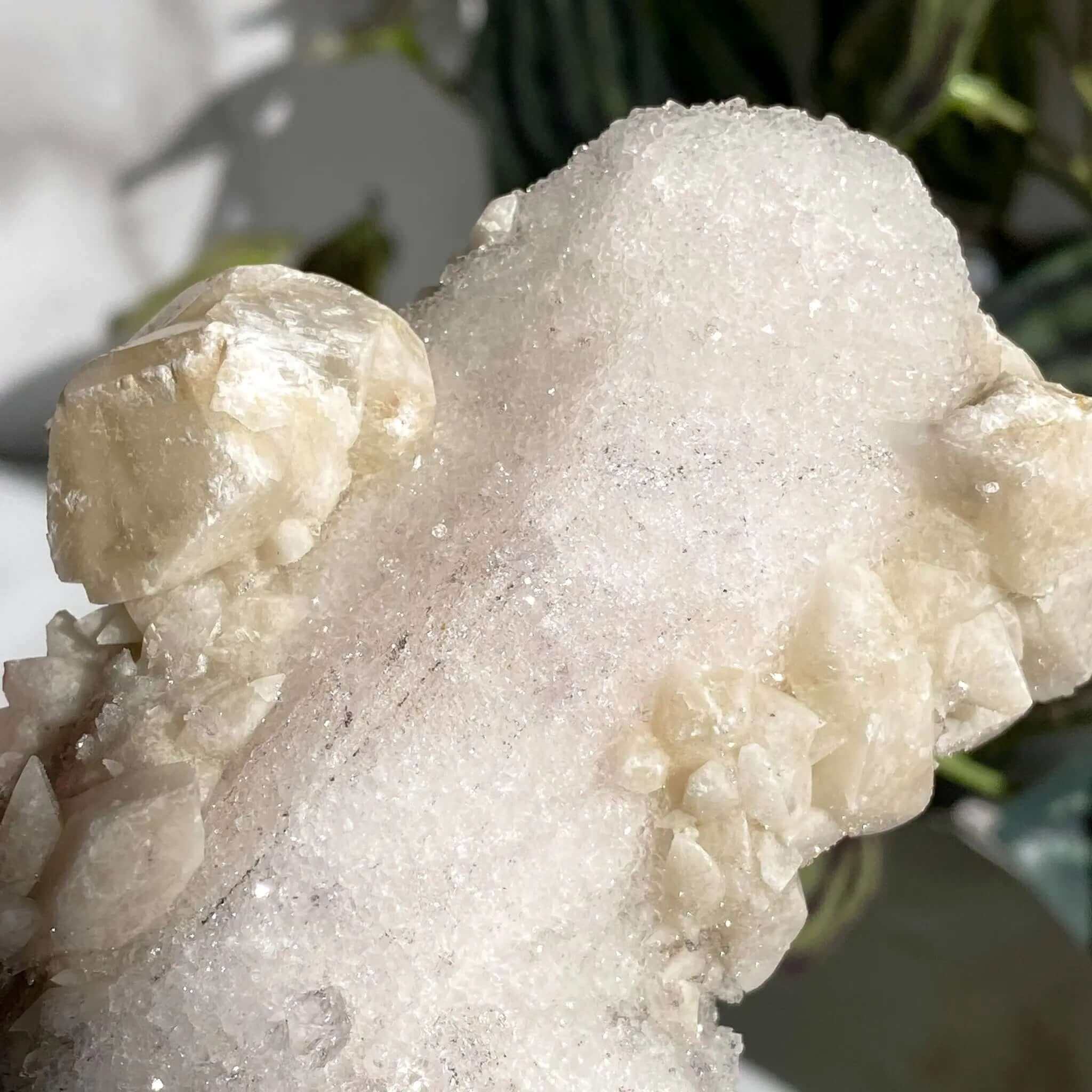 Glittering Druzy Pink Danburite with Calcite | Stock GG Mooncat Crystals