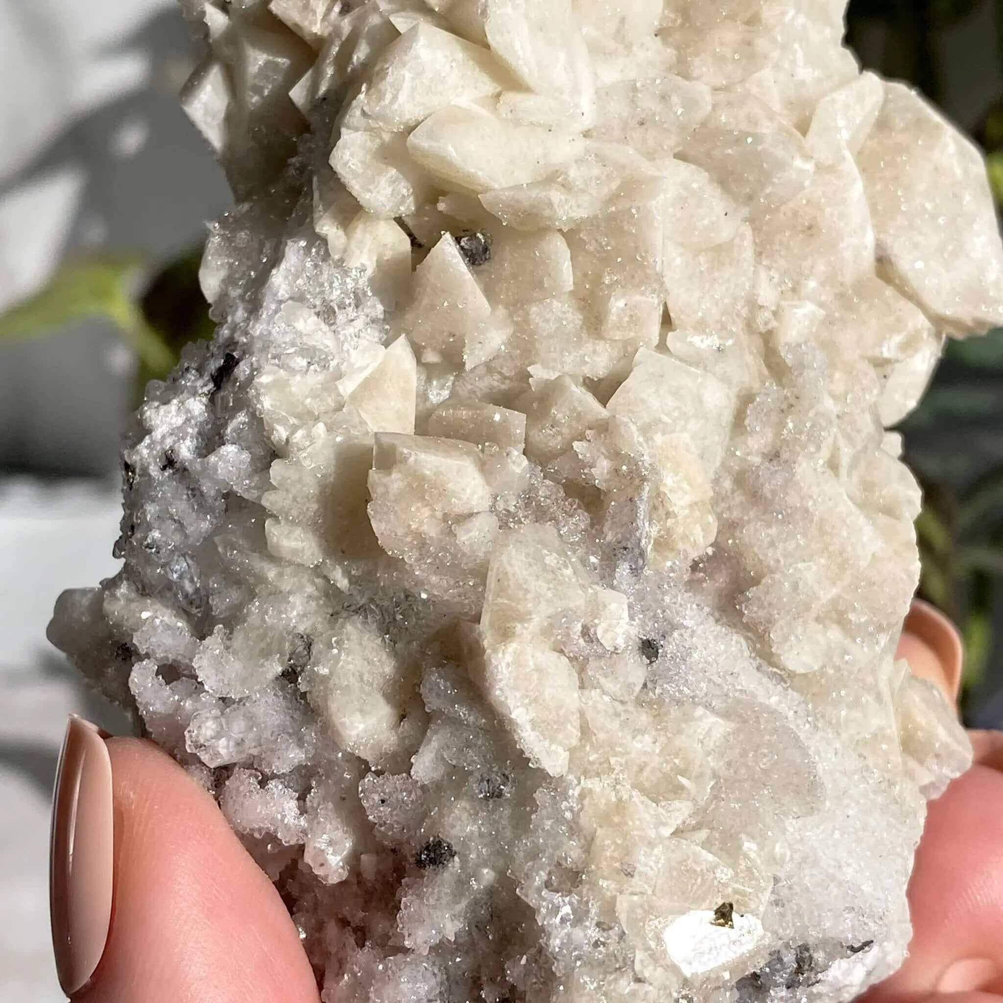 Glittering Druzy Pink Danburite with Calcite | Stock GG Mooncat Crystals