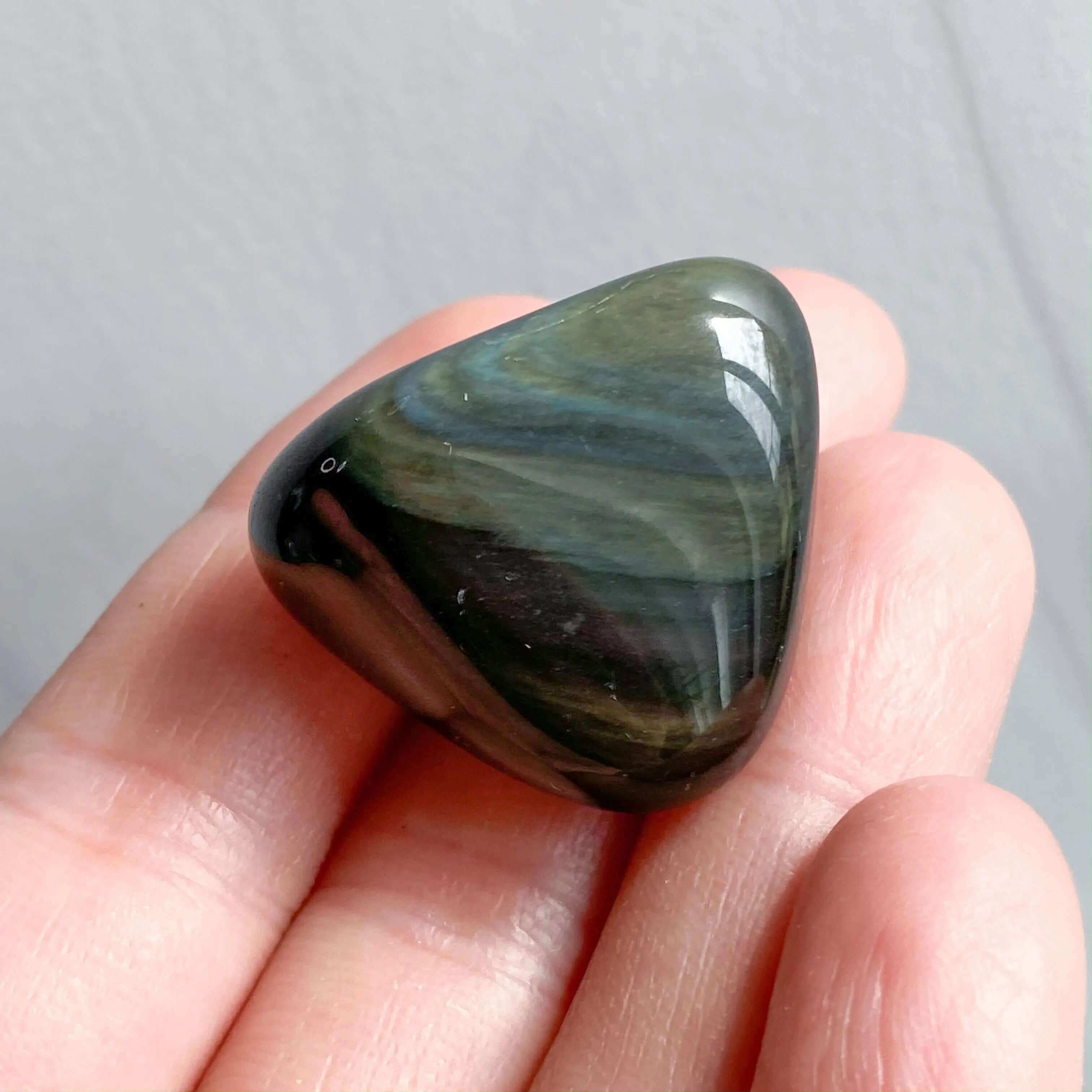 Hand-Selected Velvet Sheen Obsidian Tumbles | 1 Piece Mooncat Crystals