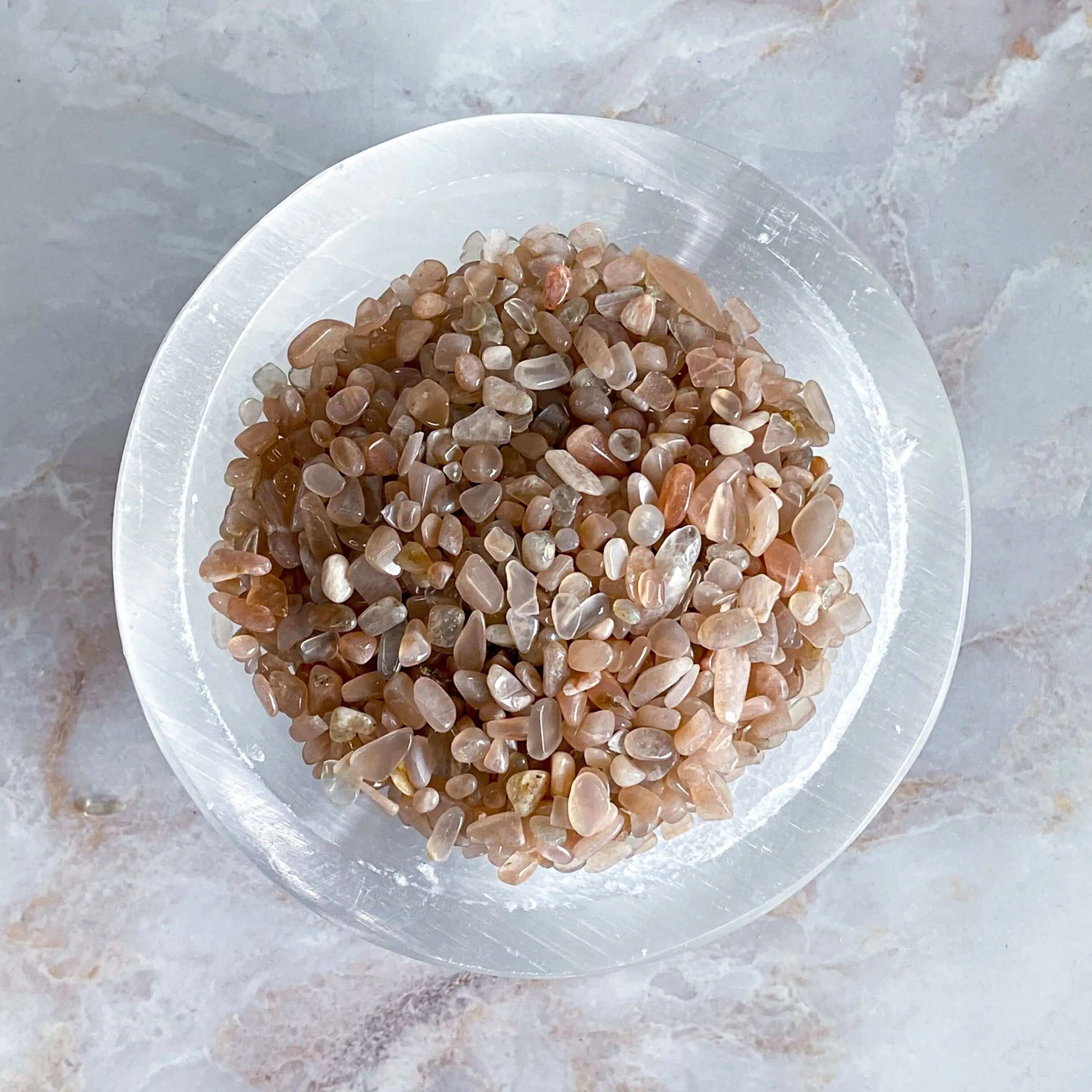 Mini Moonstone Tumbles | 100g Lot Mooncat Crystals