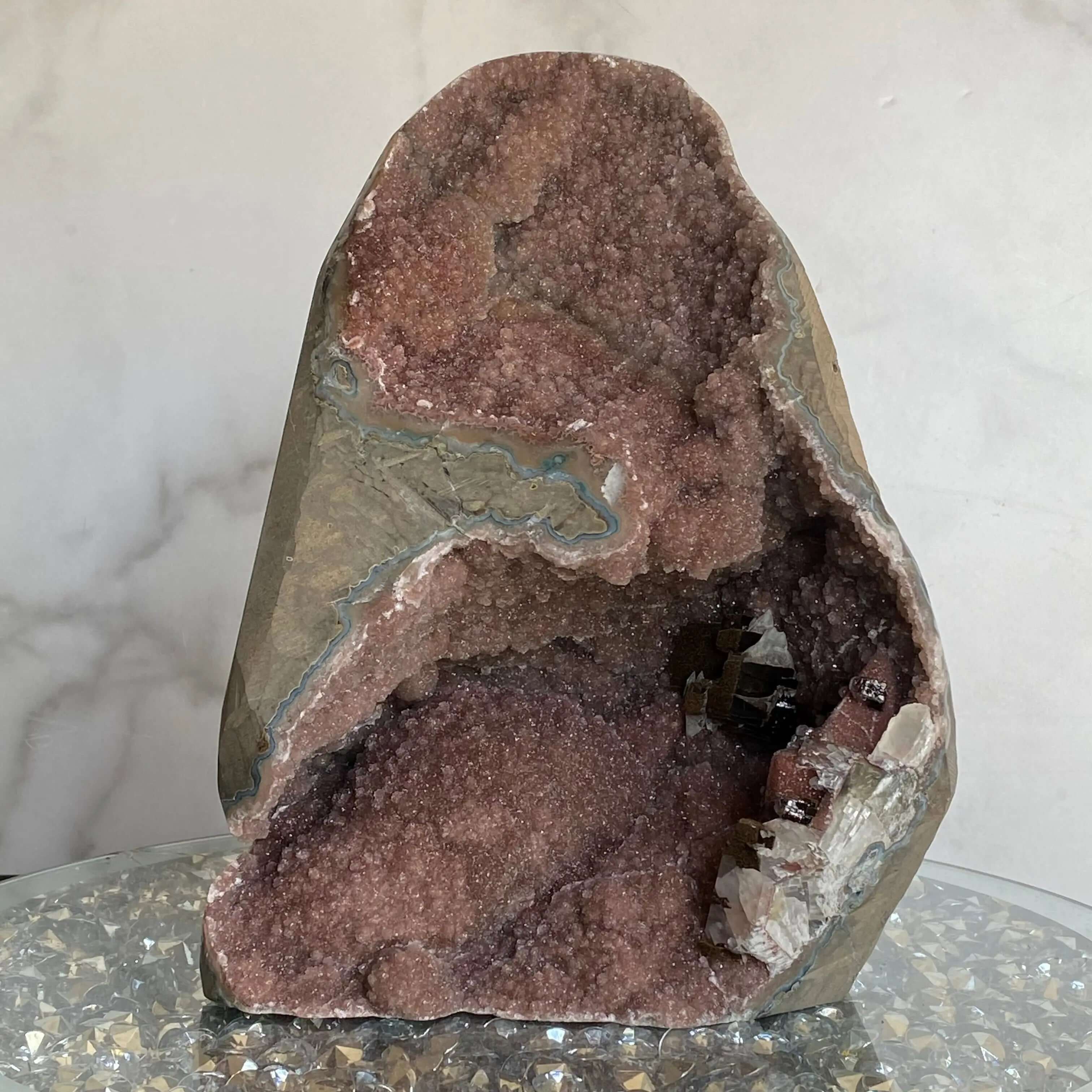 Pink Amethyst Geode Cathedral Mooncat Crystals