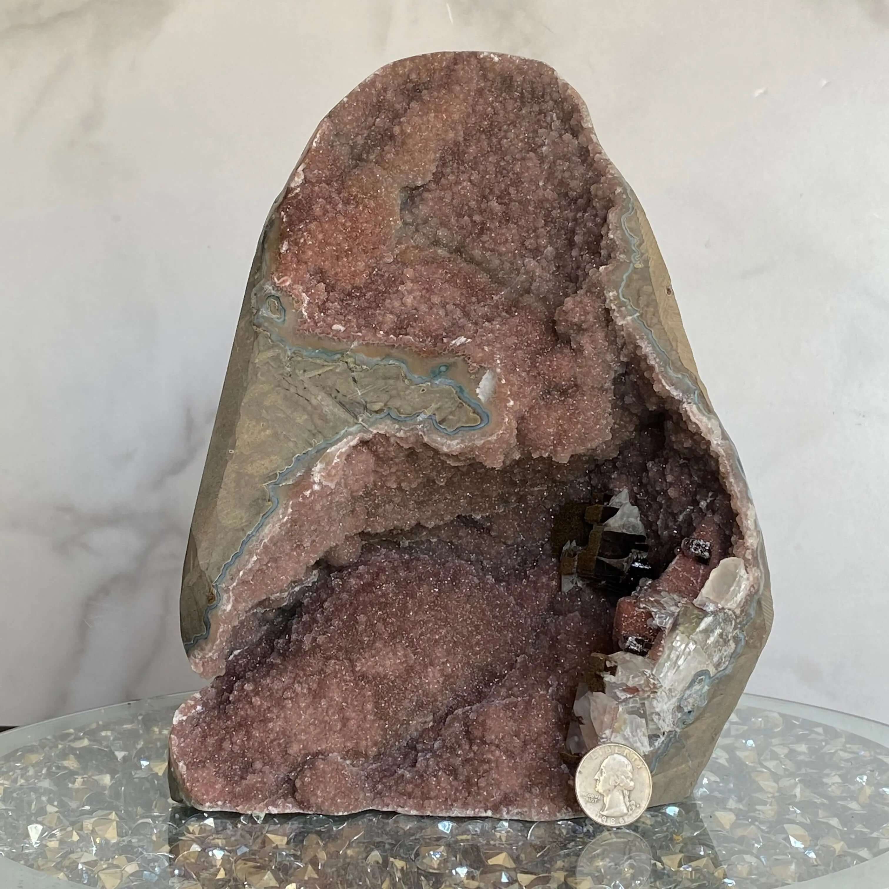 Pink Amethyst Geode Cathedral Mooncat Crystals