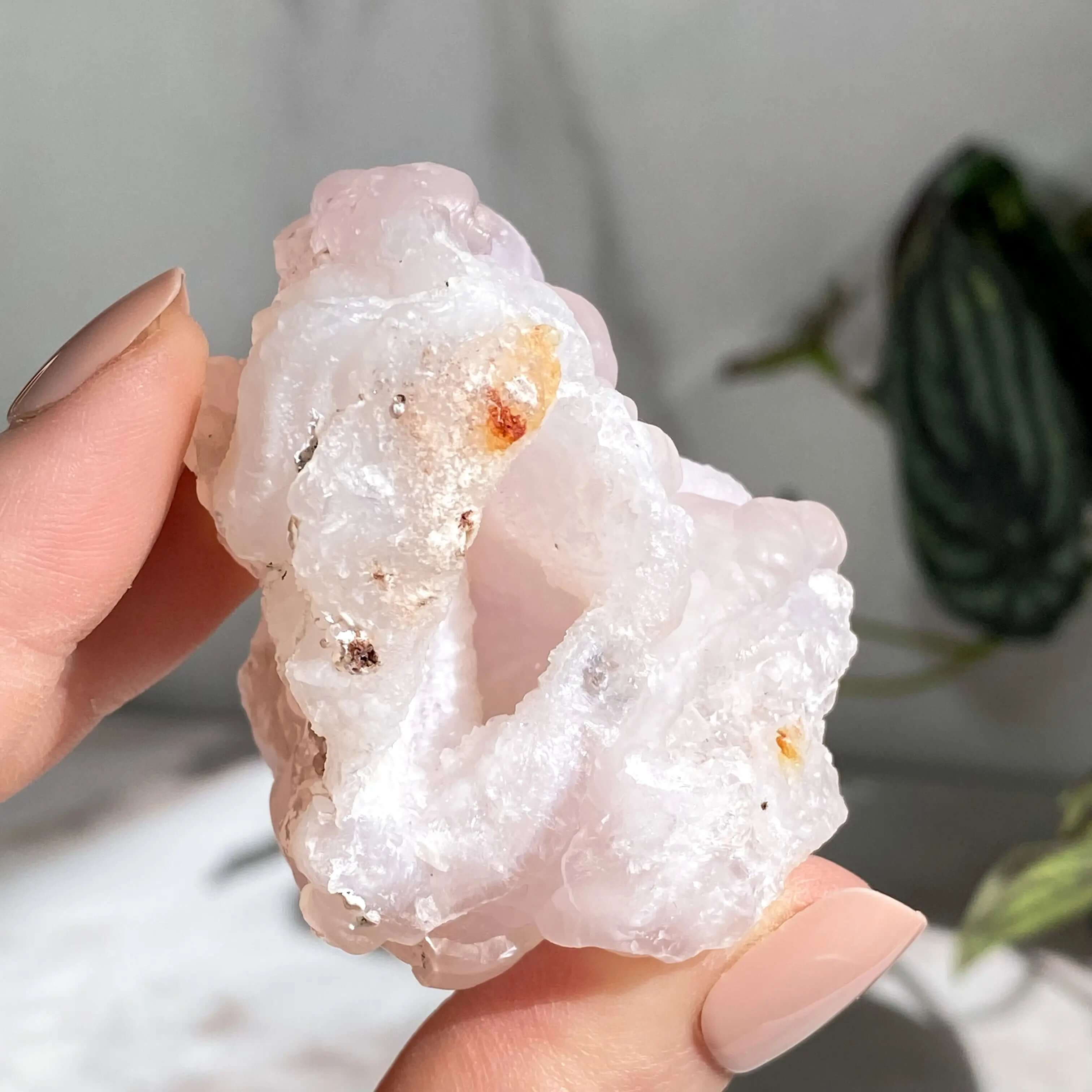 Pink Chalcedony Rose with Druzy Pocket | Stock D Mooncat Crystals