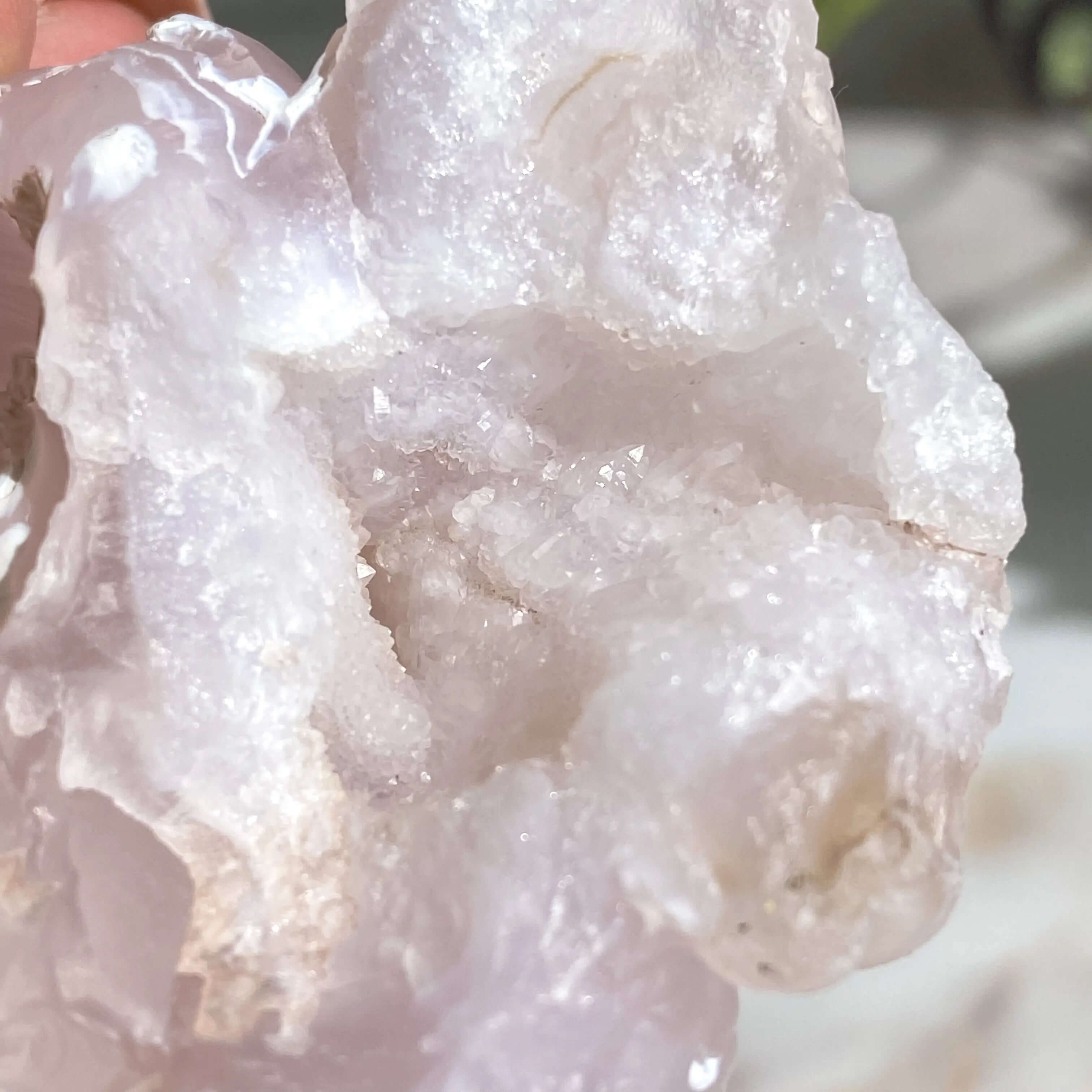 Pink Chalcedony Rose with Druzy Pocket | Stock D Mooncat Crystals
