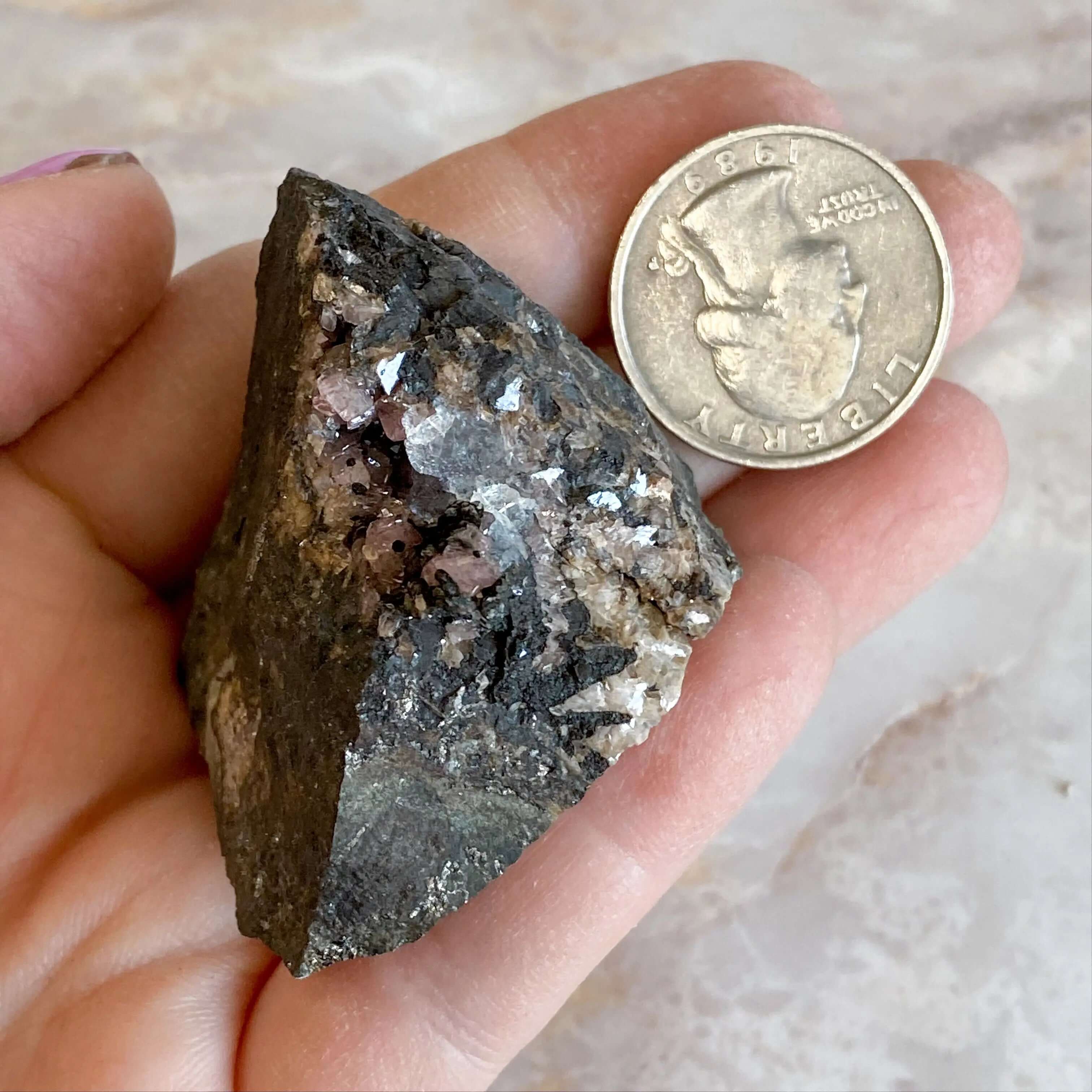 RARE Rhodocrosite in Matrix Specimen | Stock C Mooncat Crystals