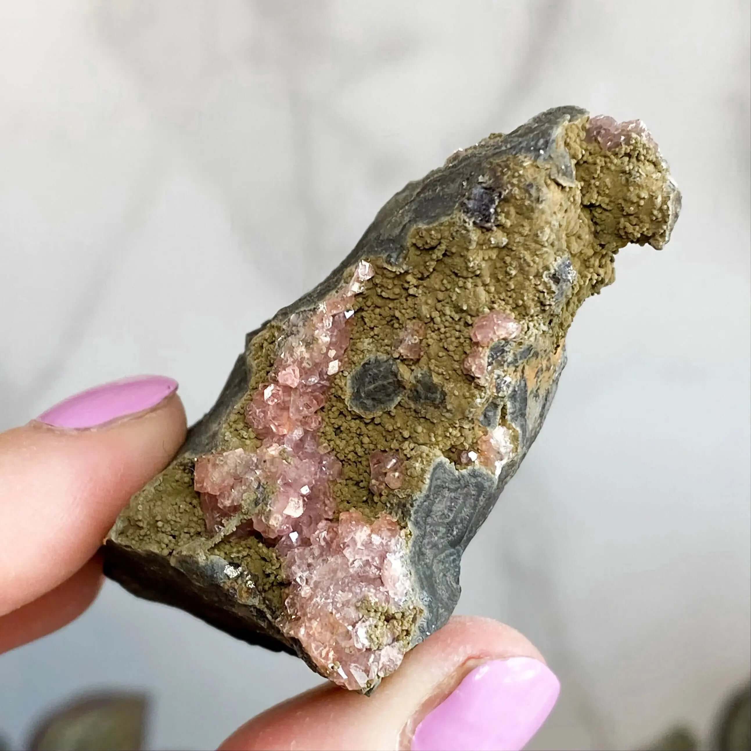 RARE Rhodocrosite in Matrix Specimen | Stock E Mooncat Crystals