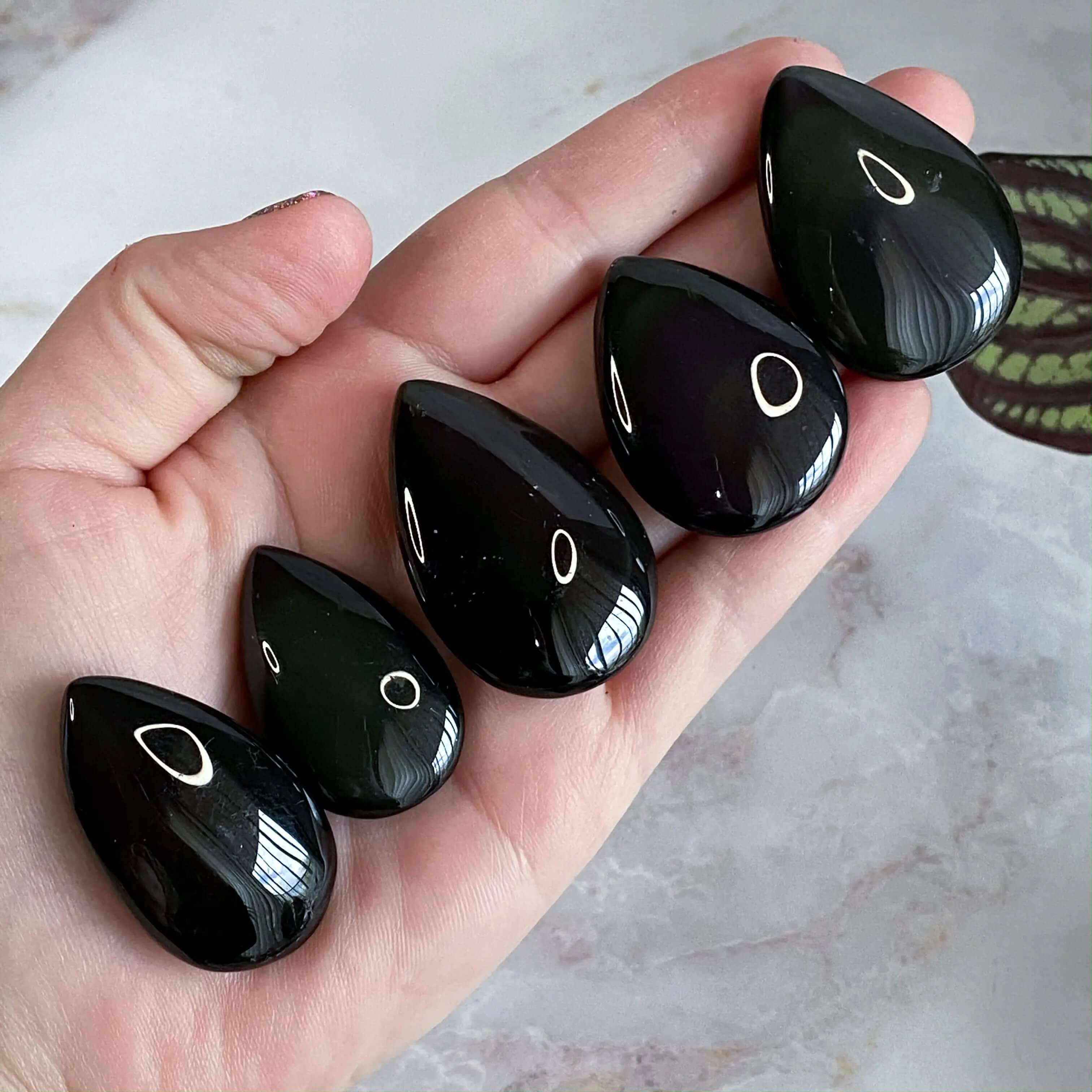 Rainbow Sheen Obsidian Teardrops Mooncat Crystals