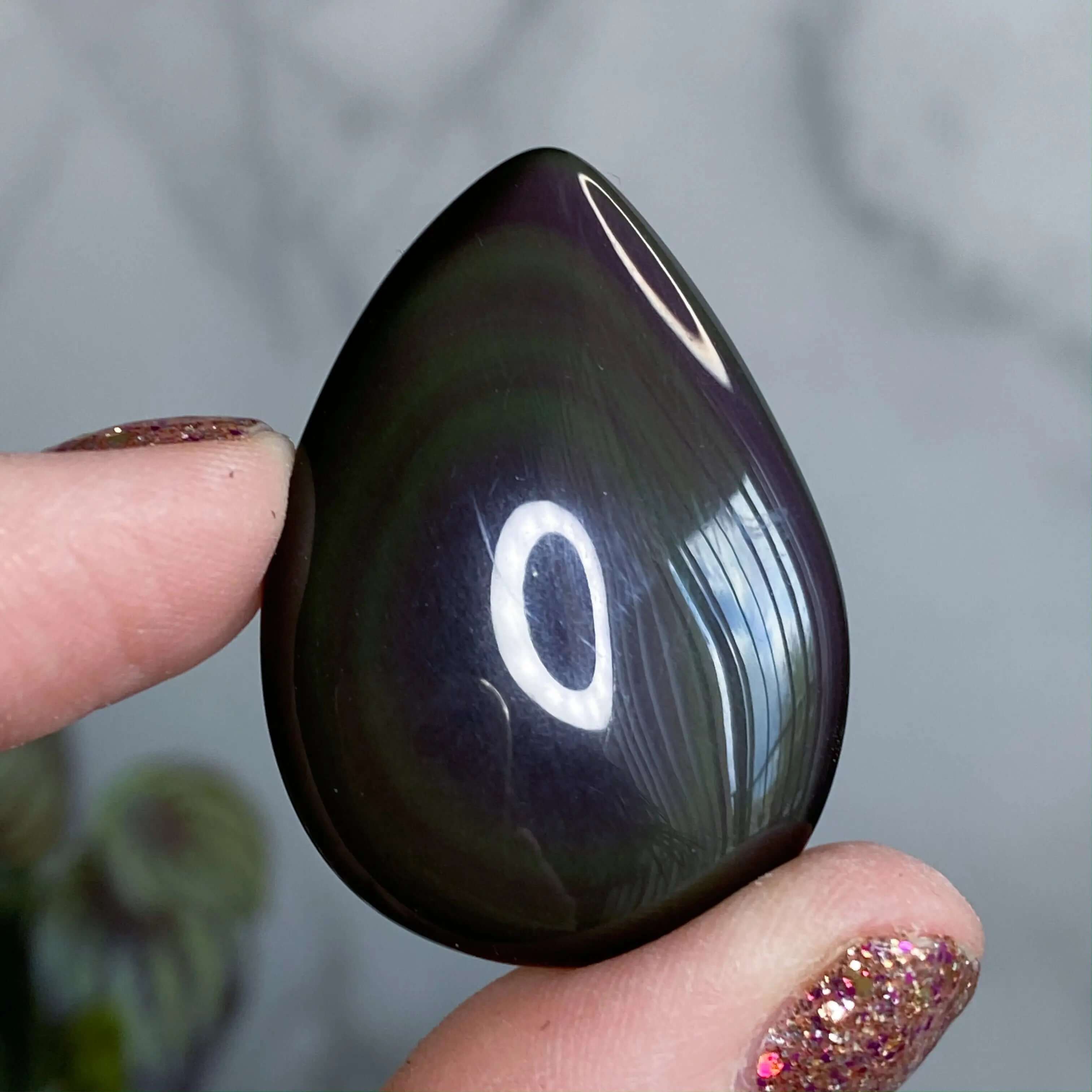 Rainbow Sheen Obsidian Teardrops Mooncat Crystals