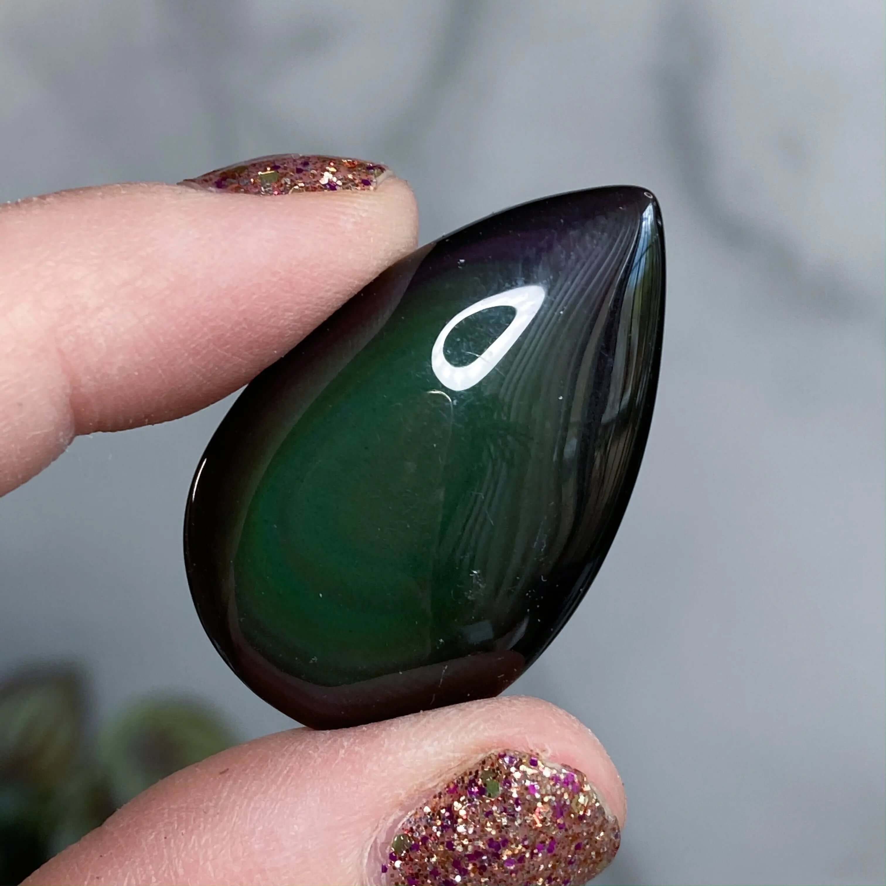 Rainbow Sheen Obsidian Teardrops Mooncat Crystals