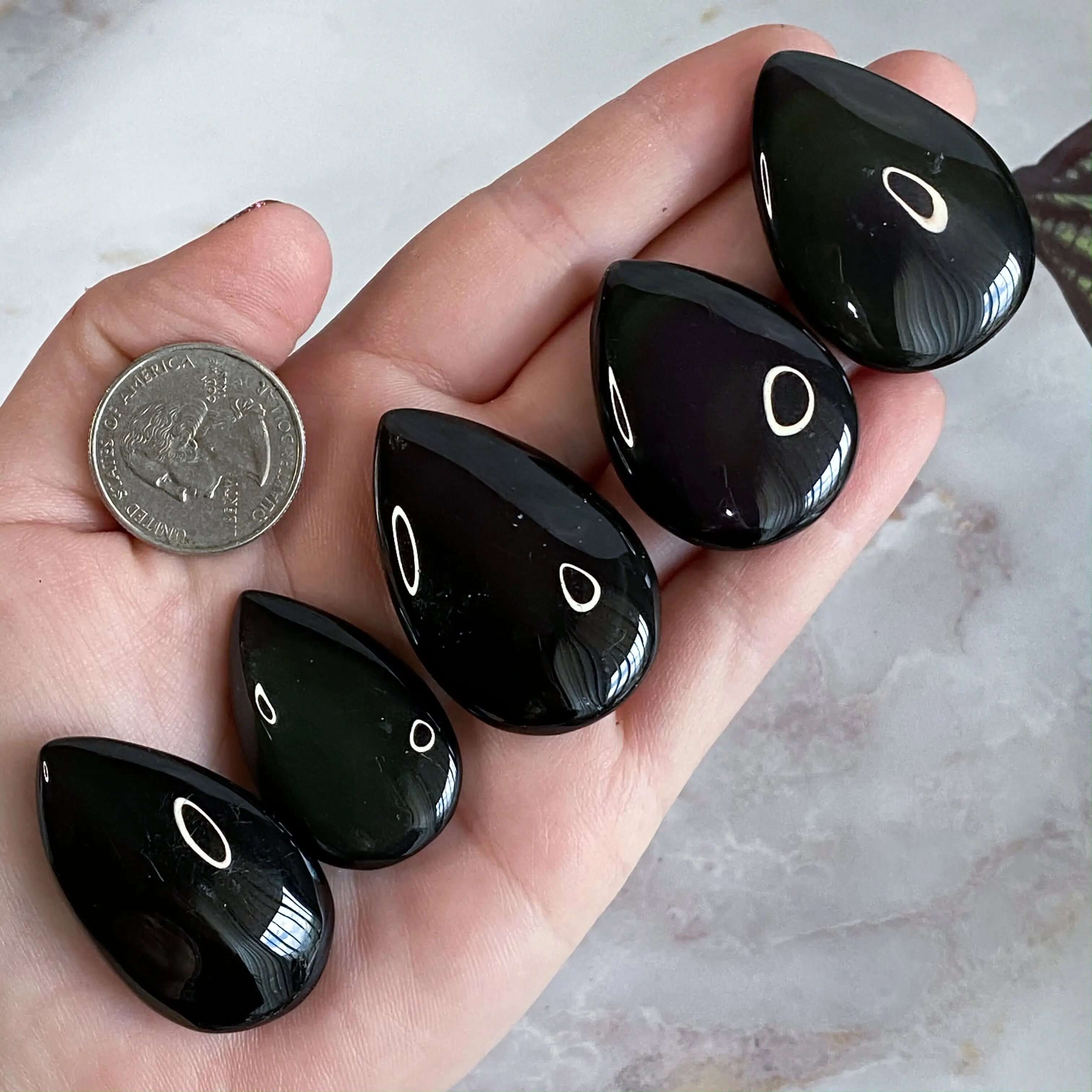 Rainbow Sheen Obsidian Teardrops Mooncat Crystals