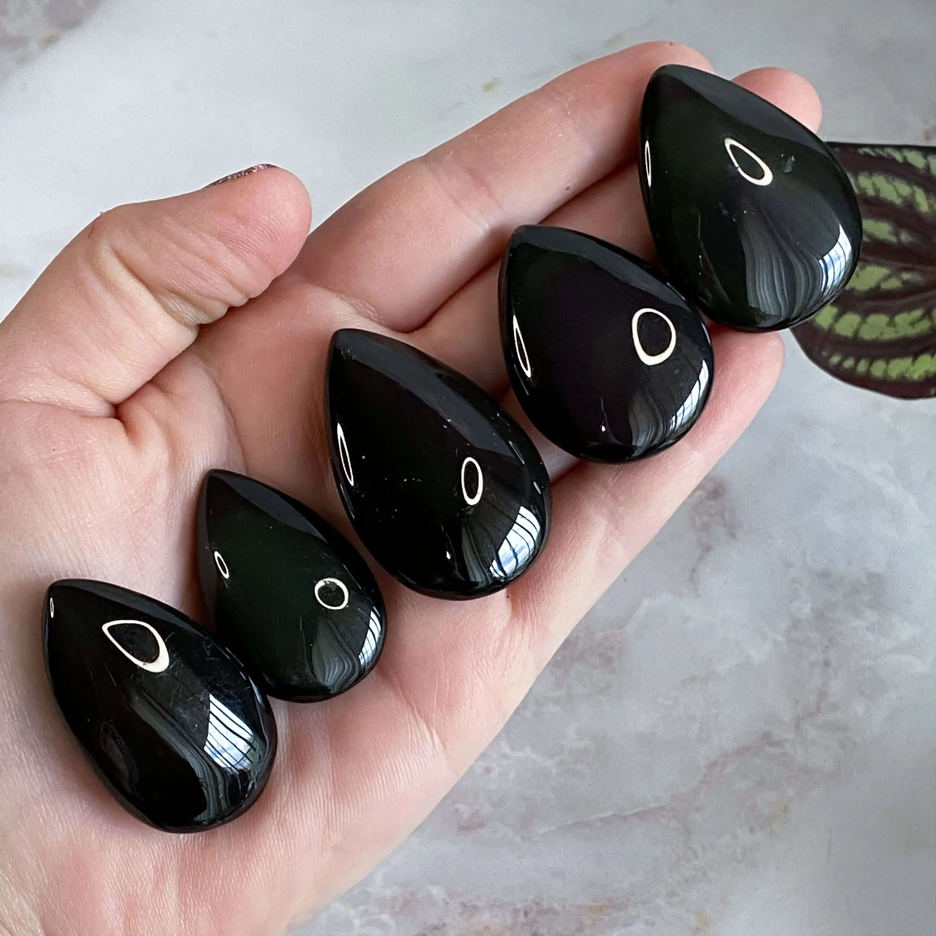 Rainbow Sheen Obsidian Teardrops Mooncat Crystals