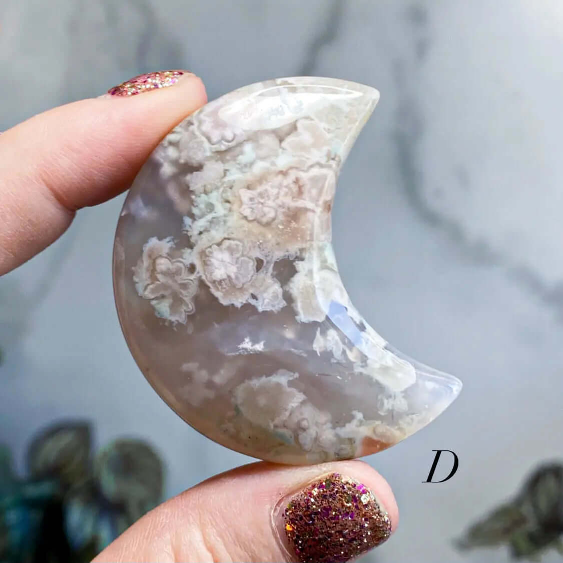 Sakura Cherry Blossom Agate Moon | You Choose ABCD Mooncat Crystals