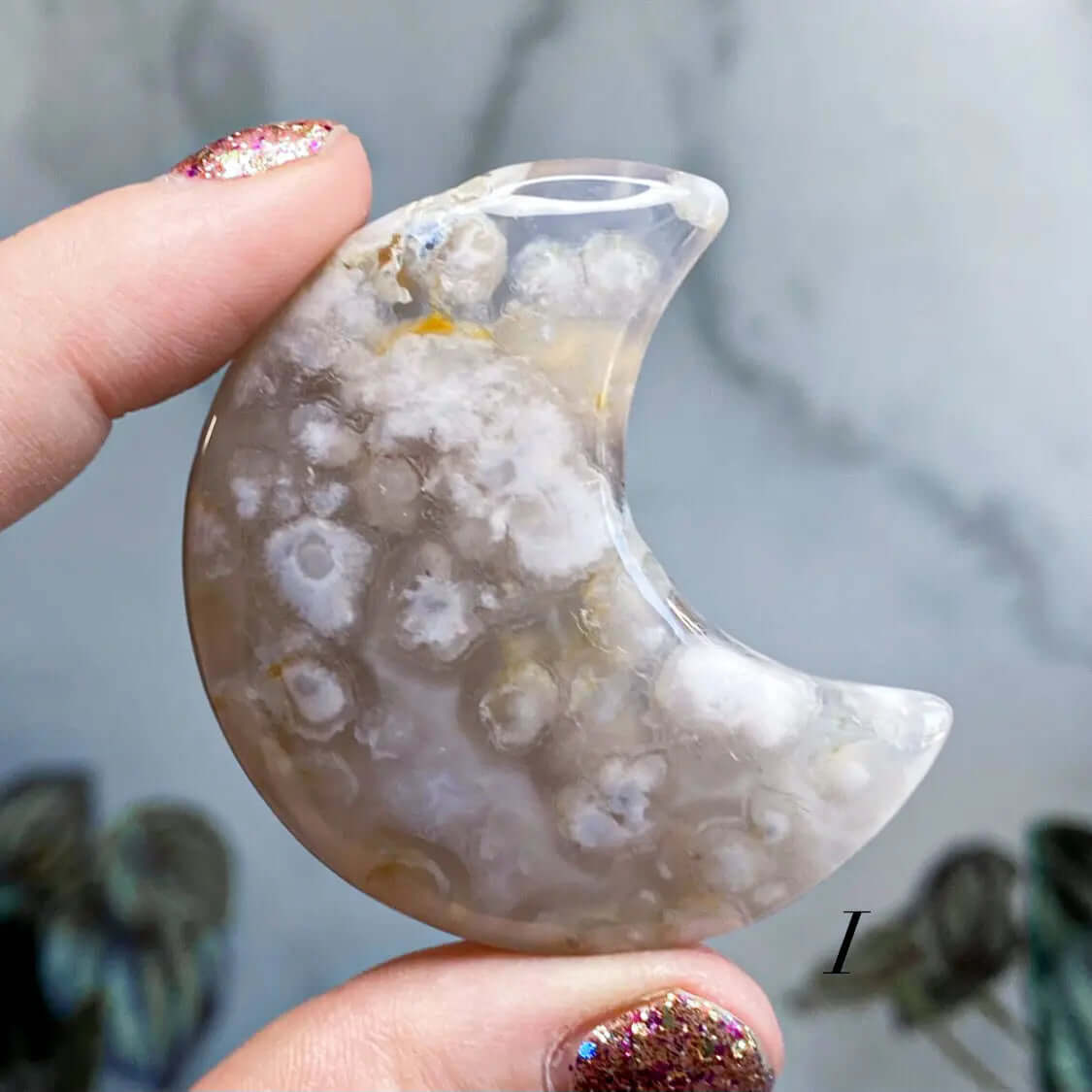 Sakura Cherry Blossom Agate Moon | You Choose IJK Mooncat Crystals