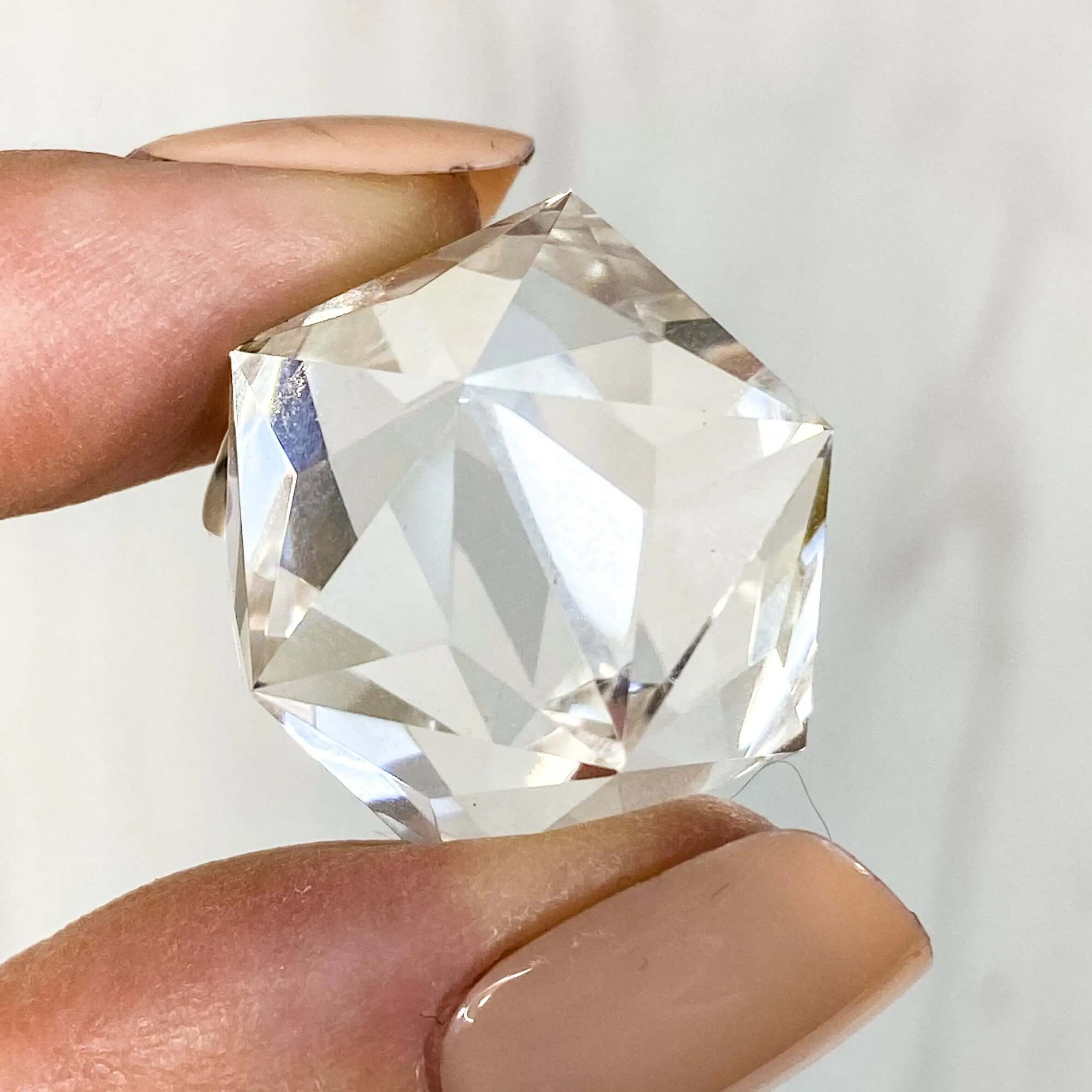 Shining Quartz Faceted Star Mooncat Crystals