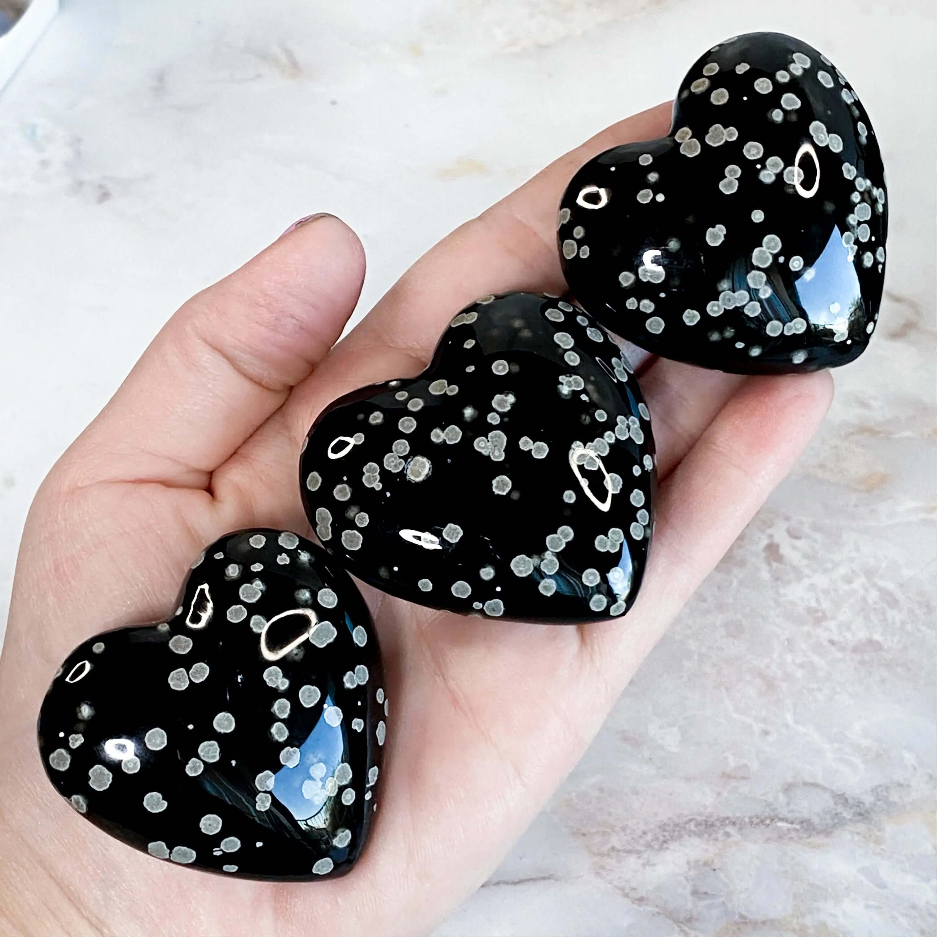 Snowflake Obsidian Heart | You Choose DEF Mooncat Crystals