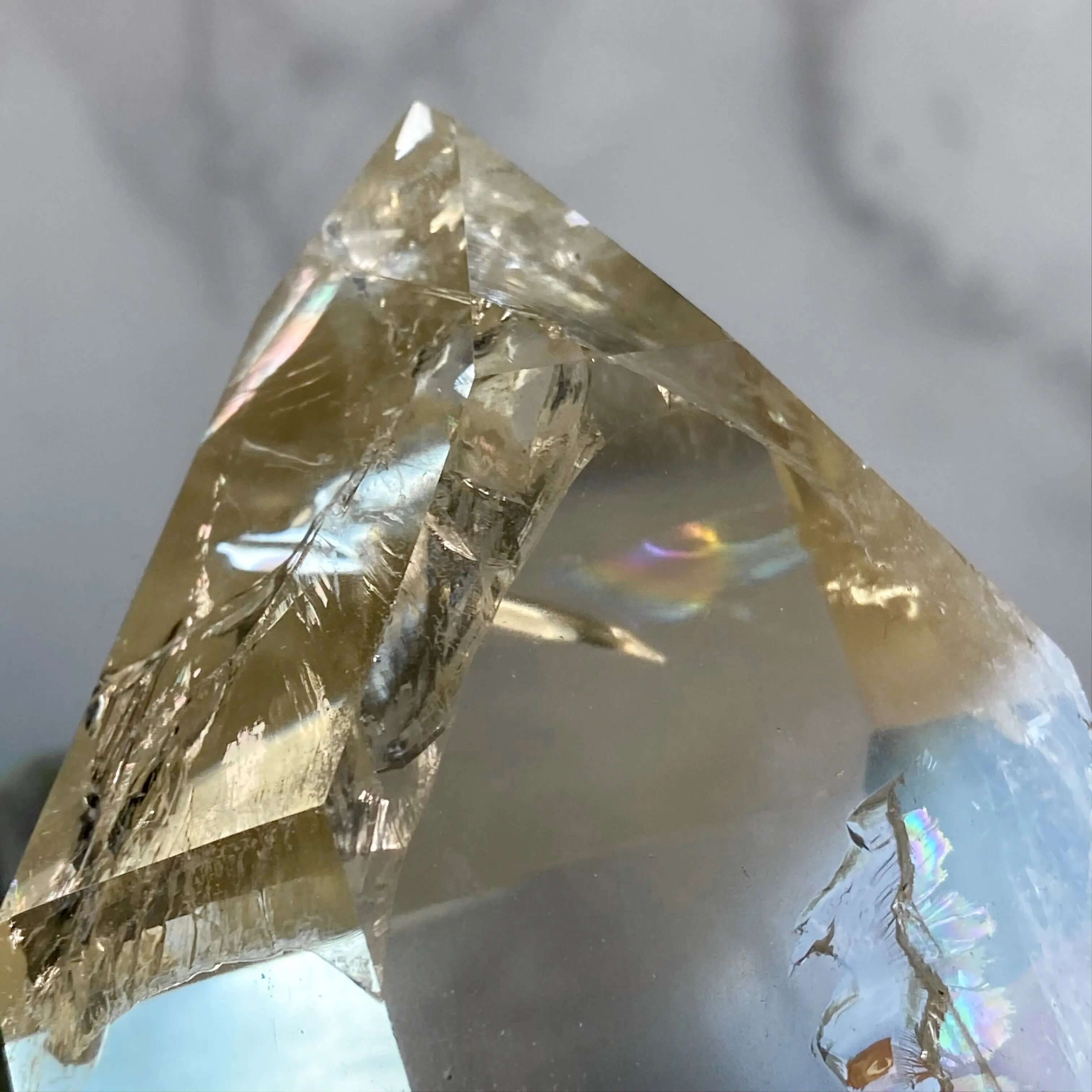 WEALTH-ACTIVATING:: XL Natural Rainbow-Filled Citrine Tower