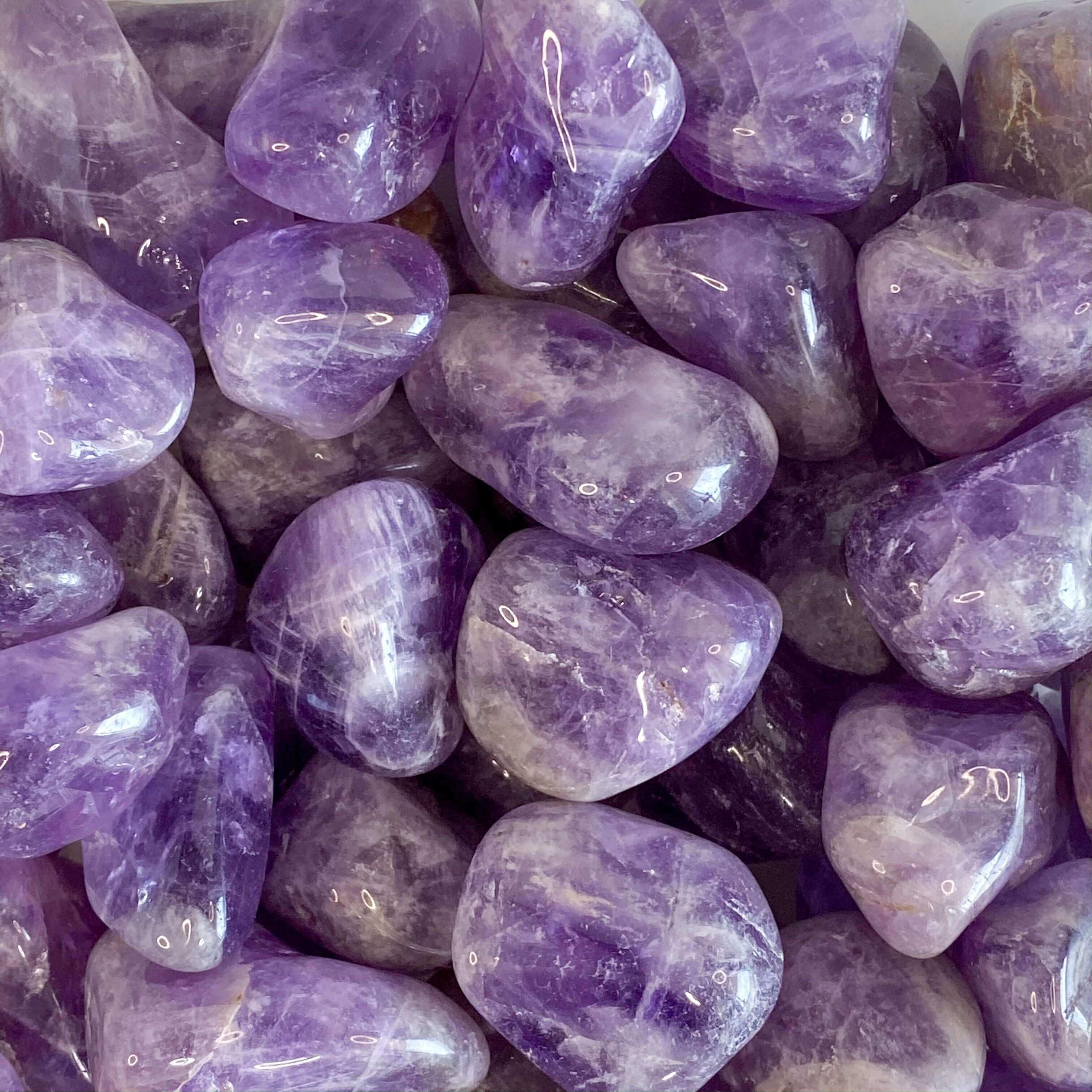 Chevron Amethyst Tumbles - Mooncat Crystals