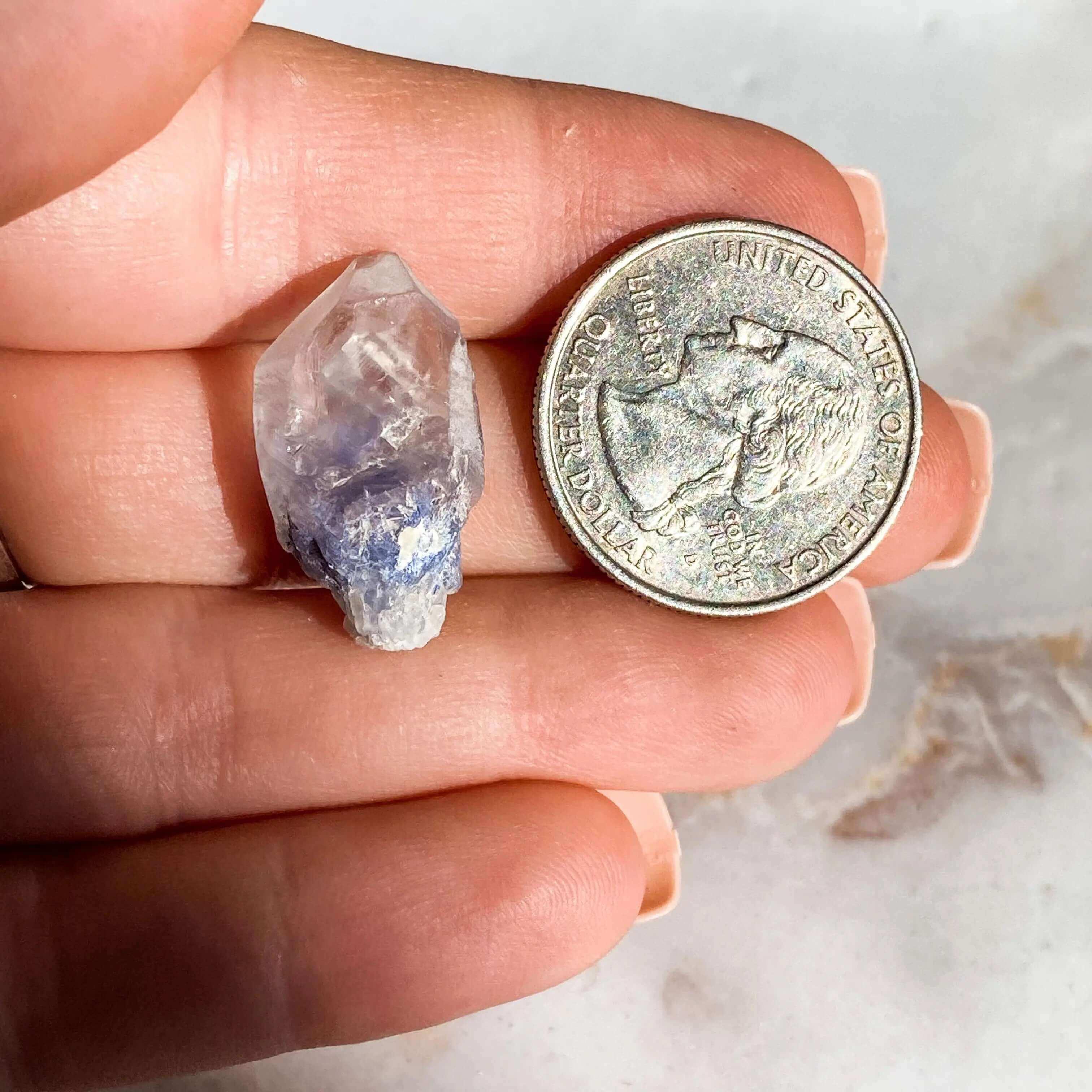 Dumortierite in Quartz | Stock J - Mooncat Crystals