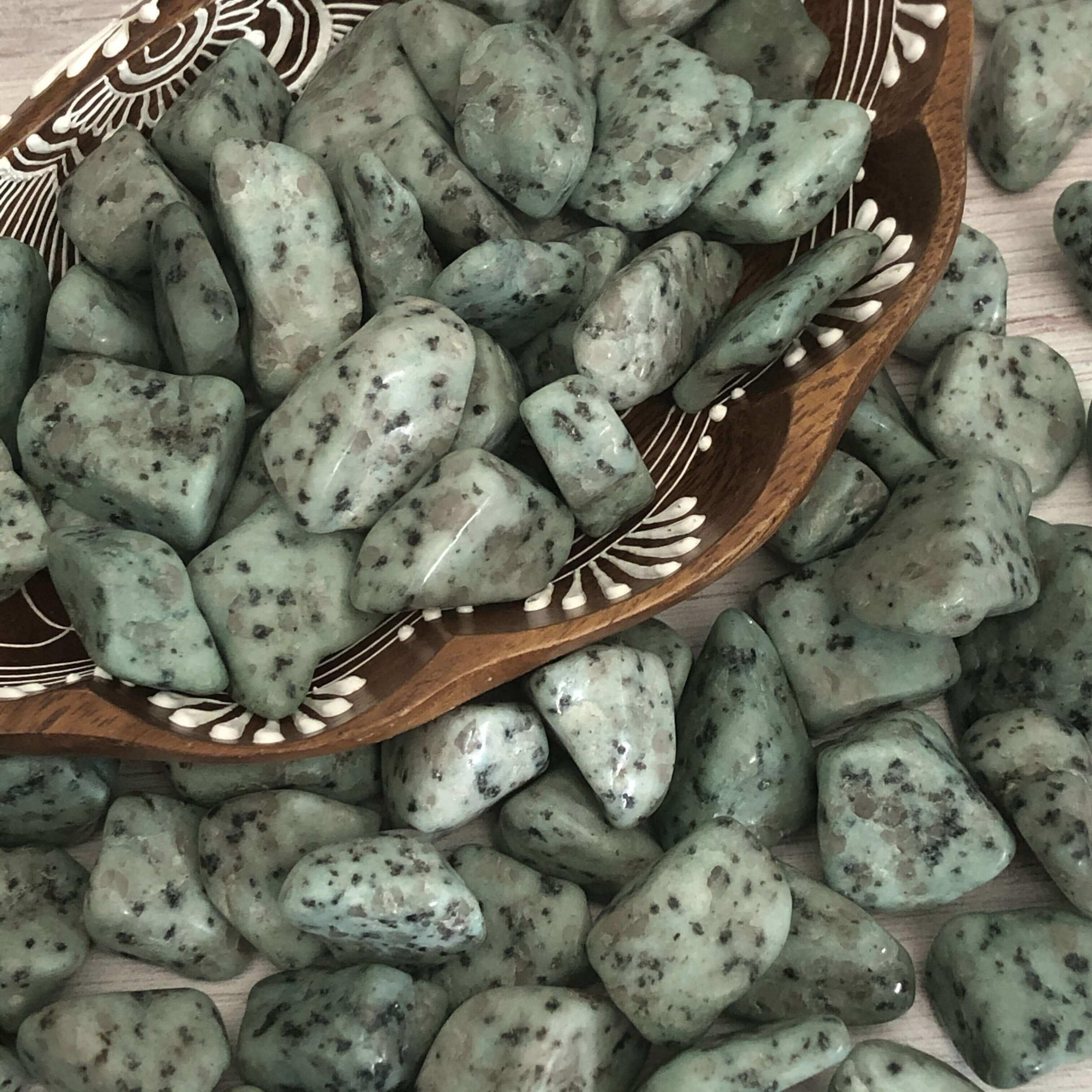 Kiwi Jasper Tumbles | Set of 2 - Mooncat Crystals