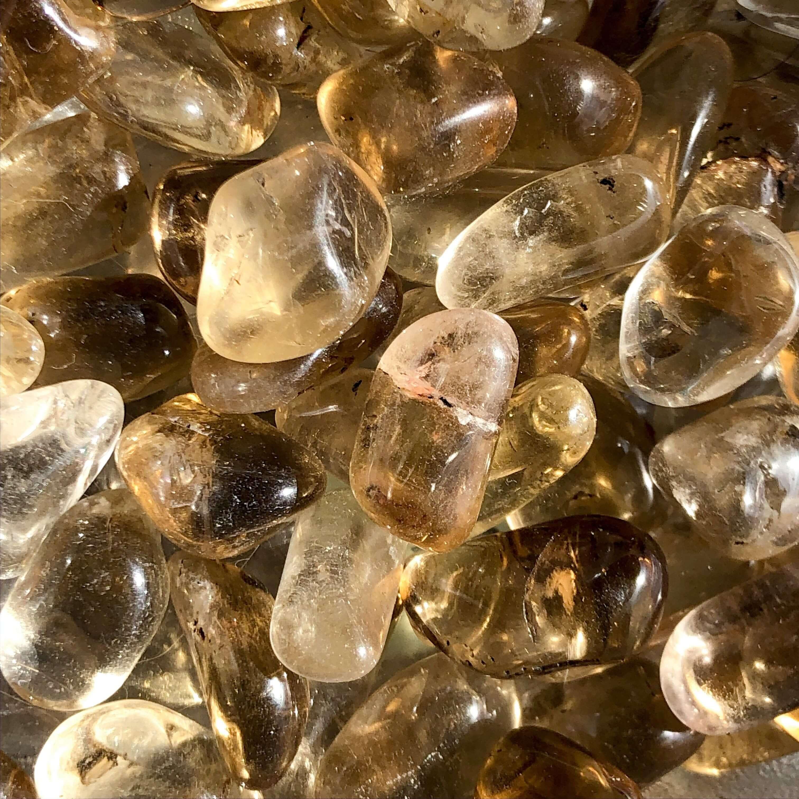 Natural Madagascan Citrine Tumbles - Mooncat Crystals